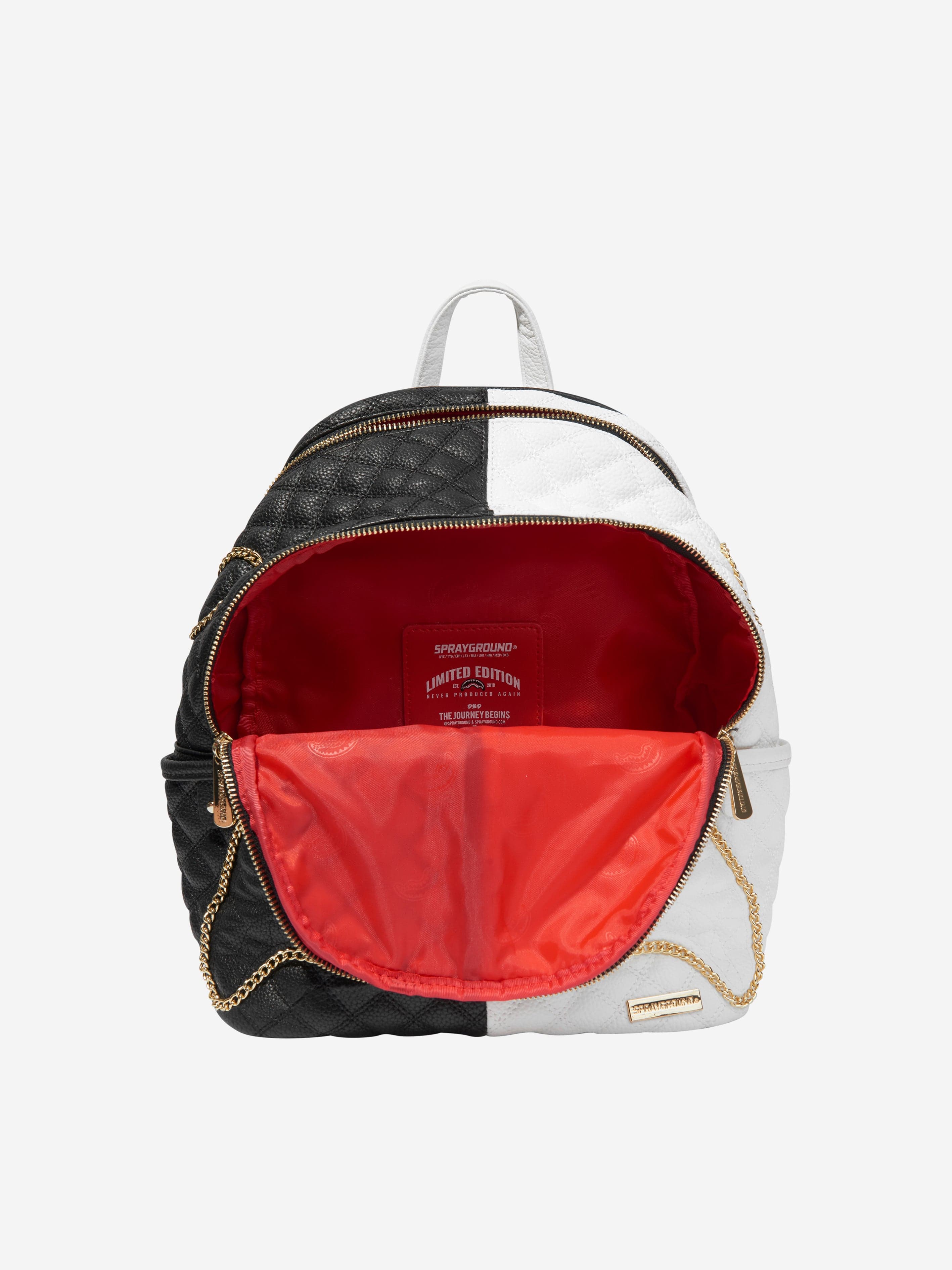 Sprayground Kids Split Quilt Shark Savage Backpack in Black (29cm) Cheap Sale Sale
