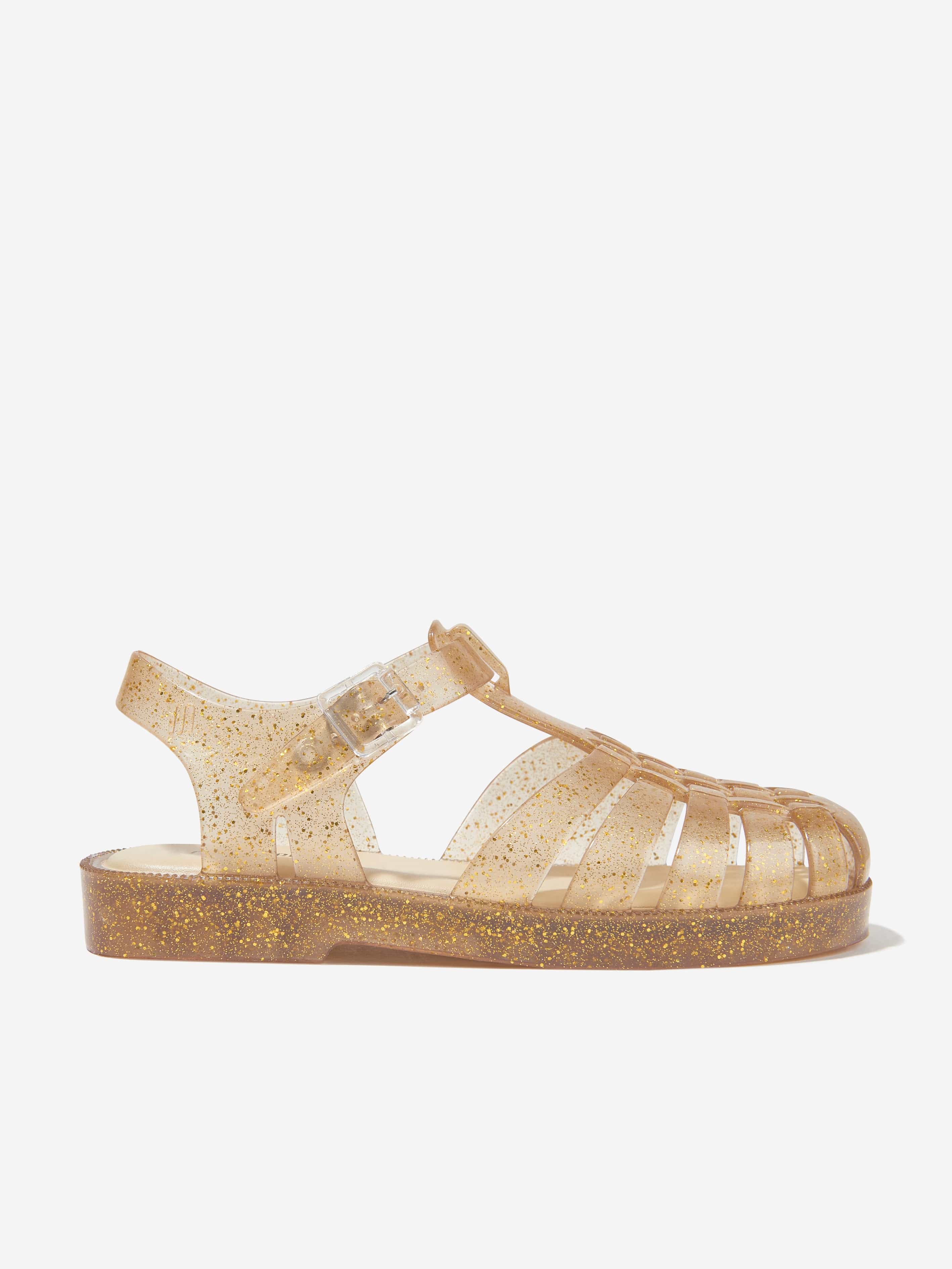 Mini Melissa Girls Possession Shiny Sandals in Gold Cheap Online Store Manchester