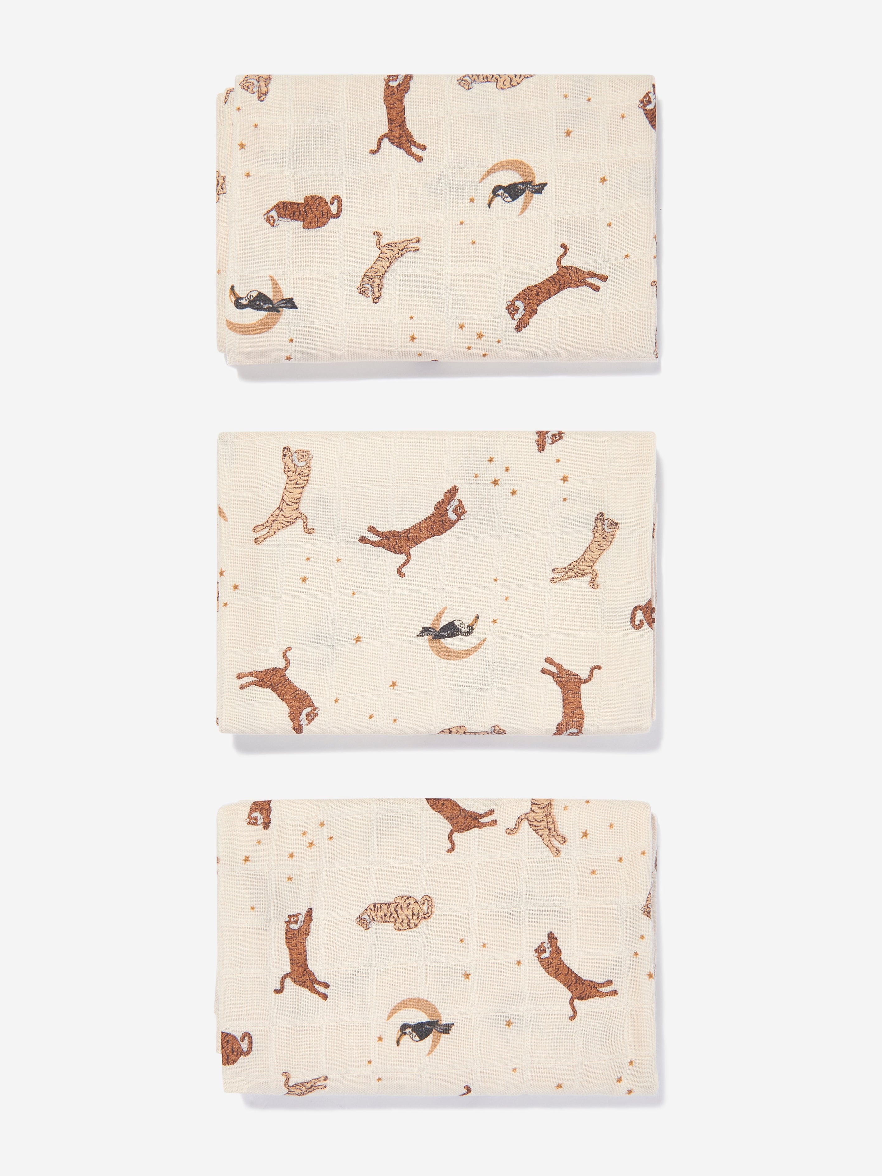 Konges Sljd Baby 3 Pack Muslin Cloth Set in Beige (65cm) Buy Cheap Excellent