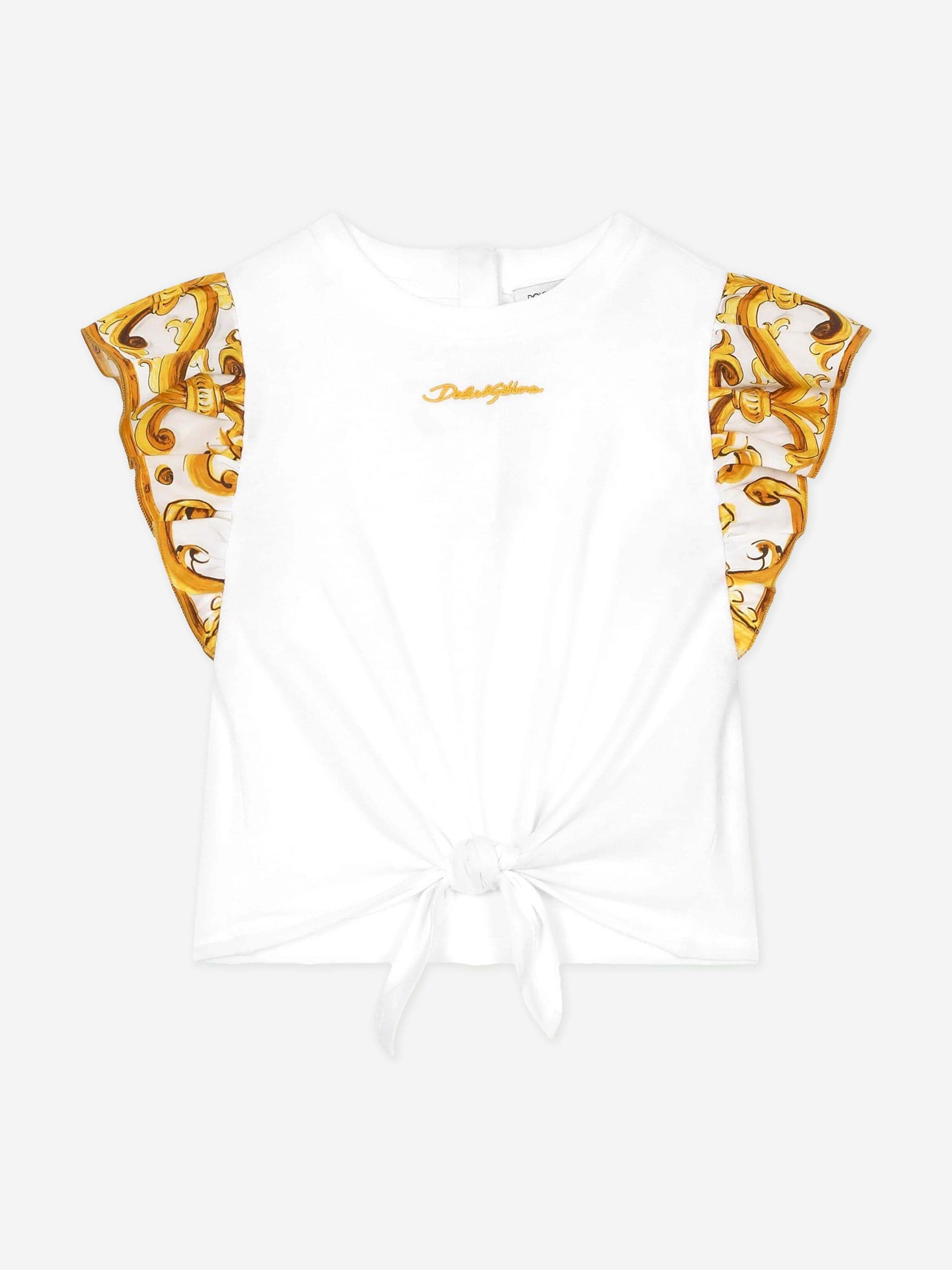 Dolce & Gabbana Baby Girls Maiolica T-Shirt in White Newest Online