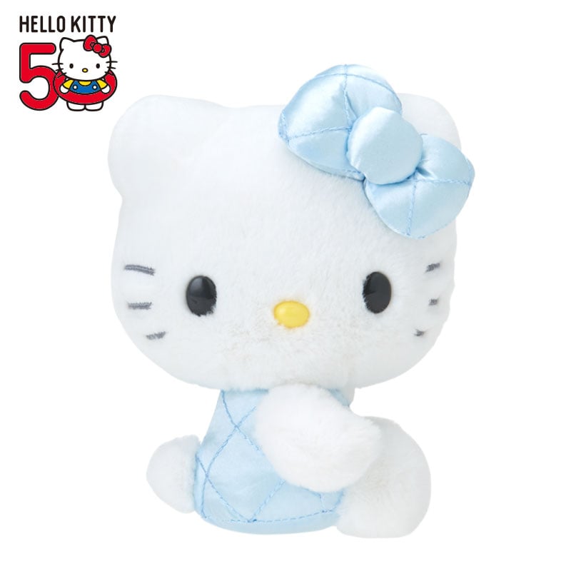 Hello Kitty 50th Anniv. Plush Mascot (Quilted Blue) Clearance Ebay