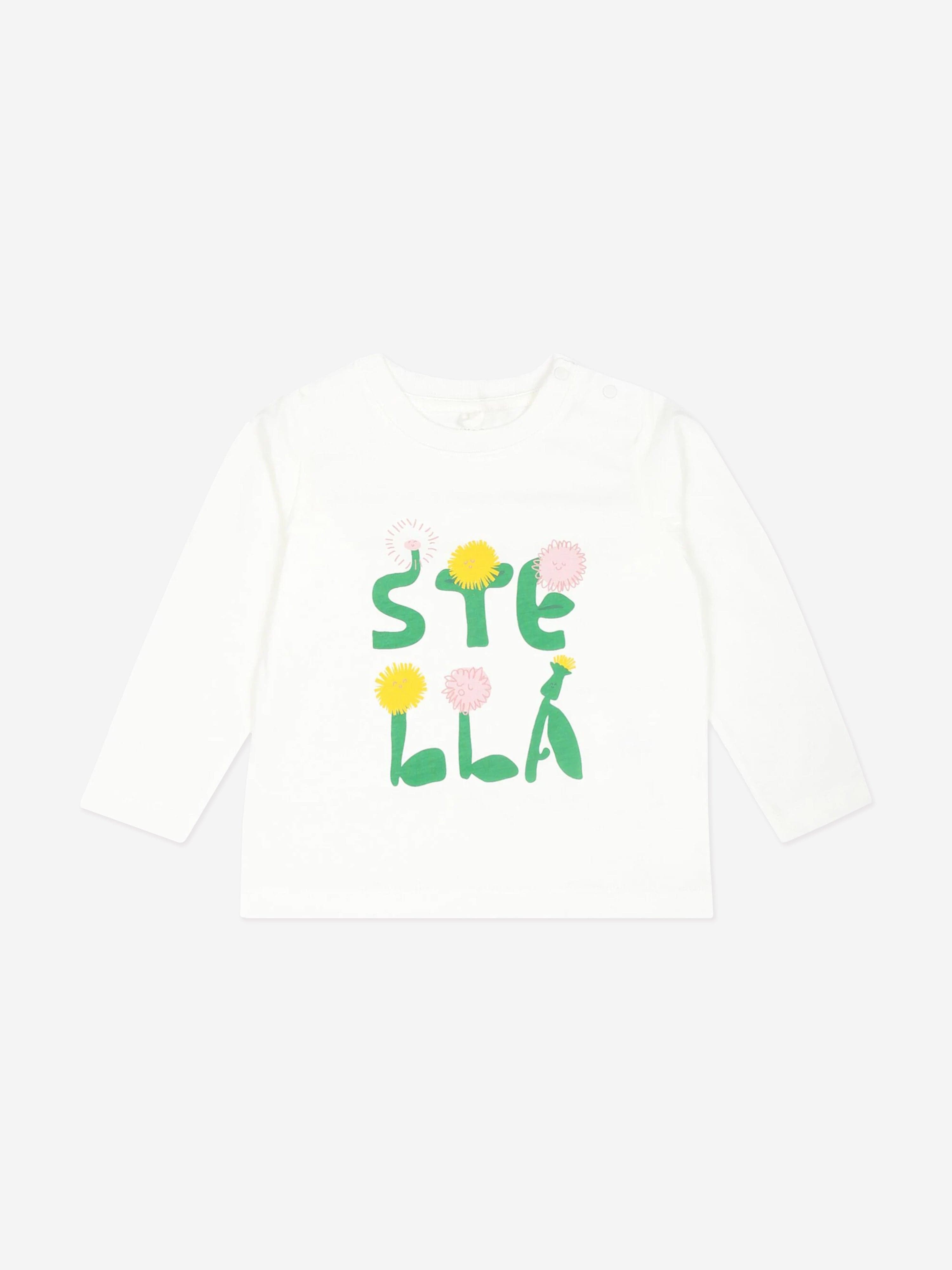 Stella McCartney Baby Girls Flower Logo T-Shirt in Ivory Wiki Cheap Online