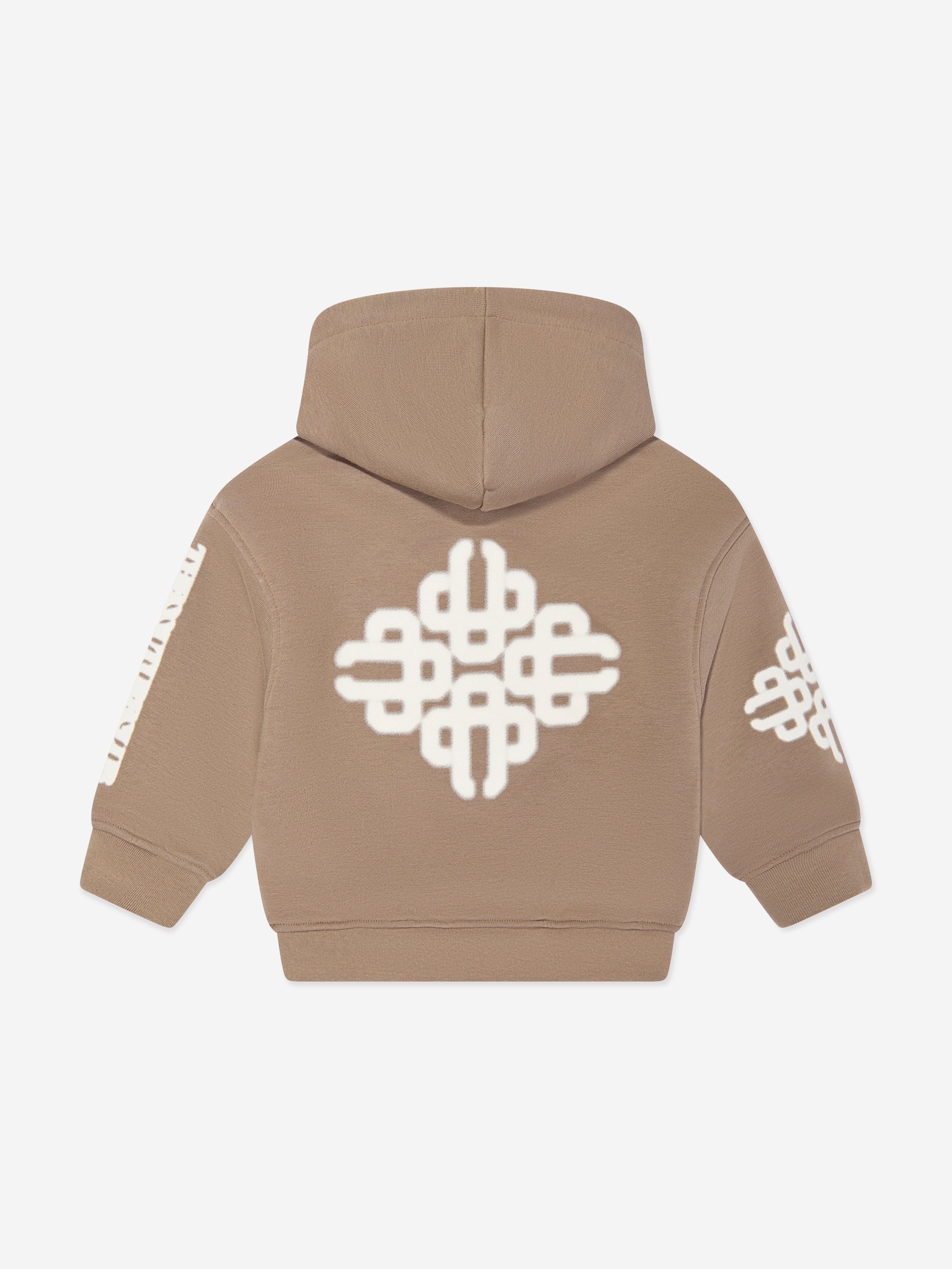 The Couture Club Kids Blurred Graphic Emblem Hoodie in Brown Free Shipping For Sale