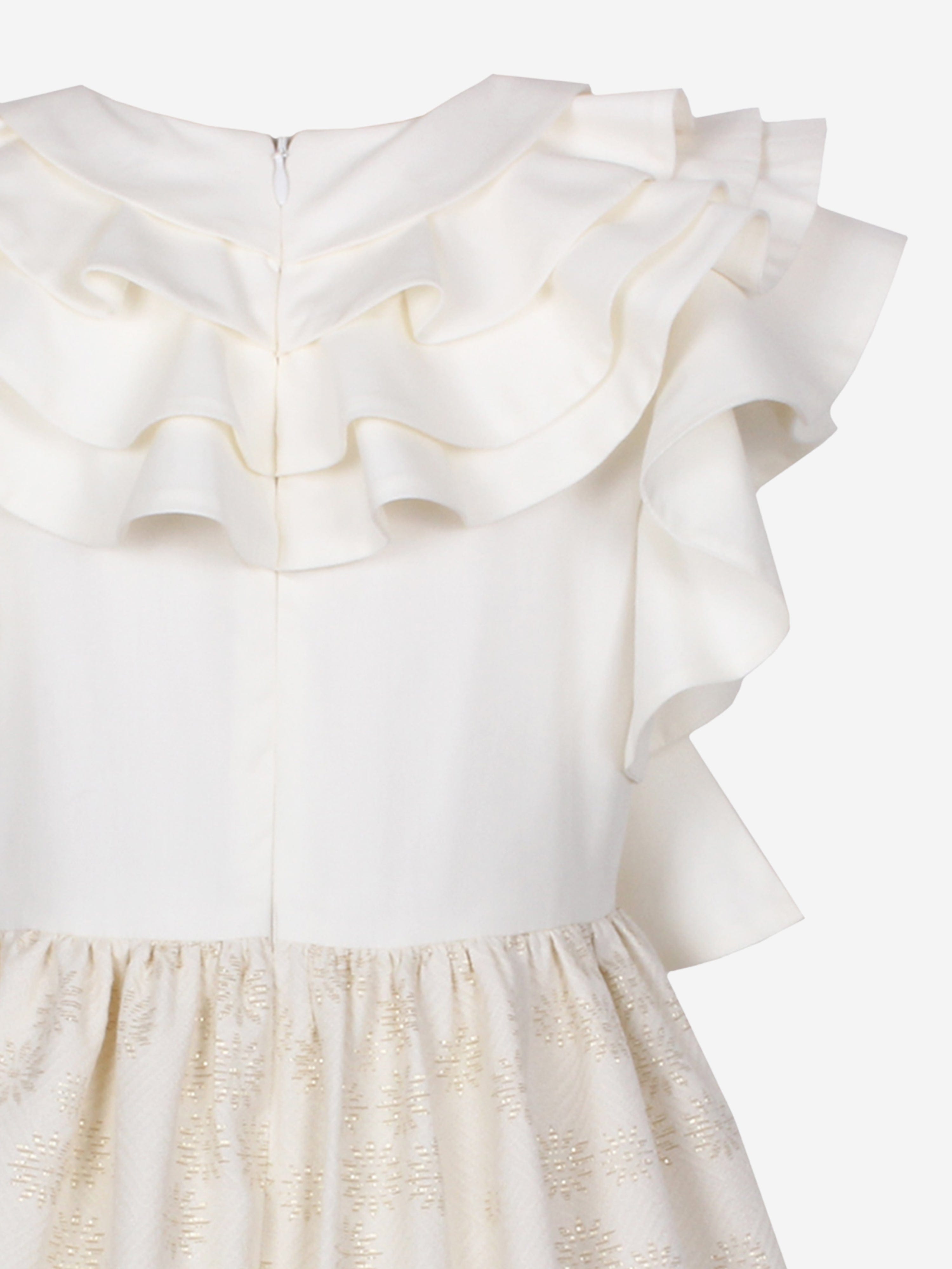 Jessie And James Girls Glissage Daisy Jacquard Dress in Gold Outlet Extremely
