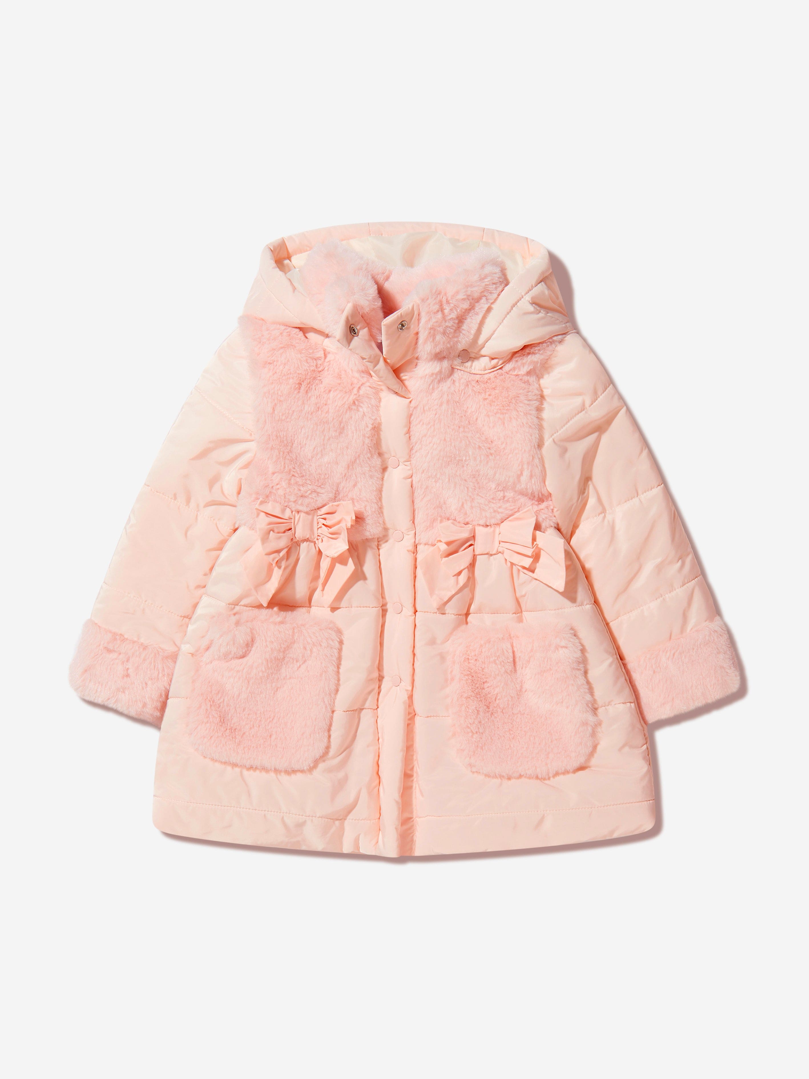 Patachou Girls Faux Fur Trim Hooded Coat Recommend