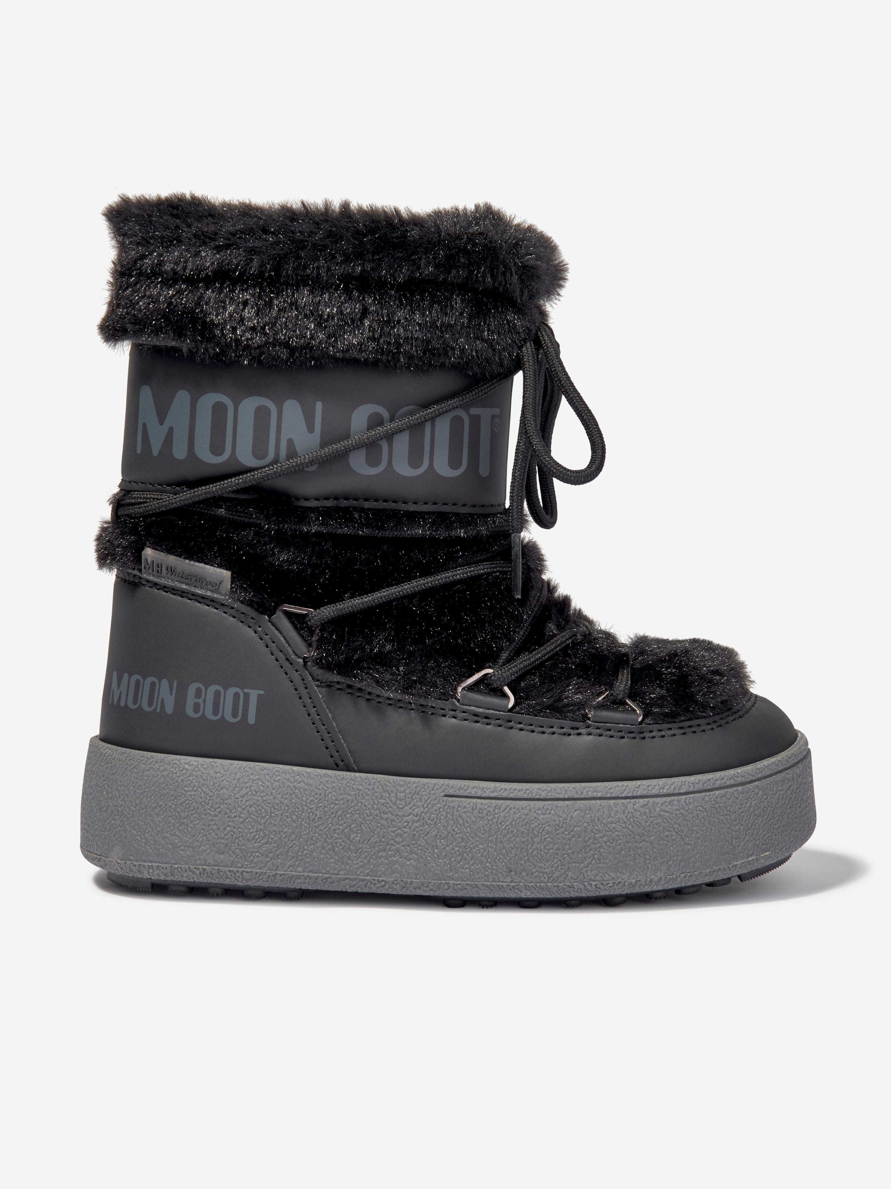 Moon Boot Girls JTrack Faux Fur Snow Boots in Black Online Online Cheap Online
