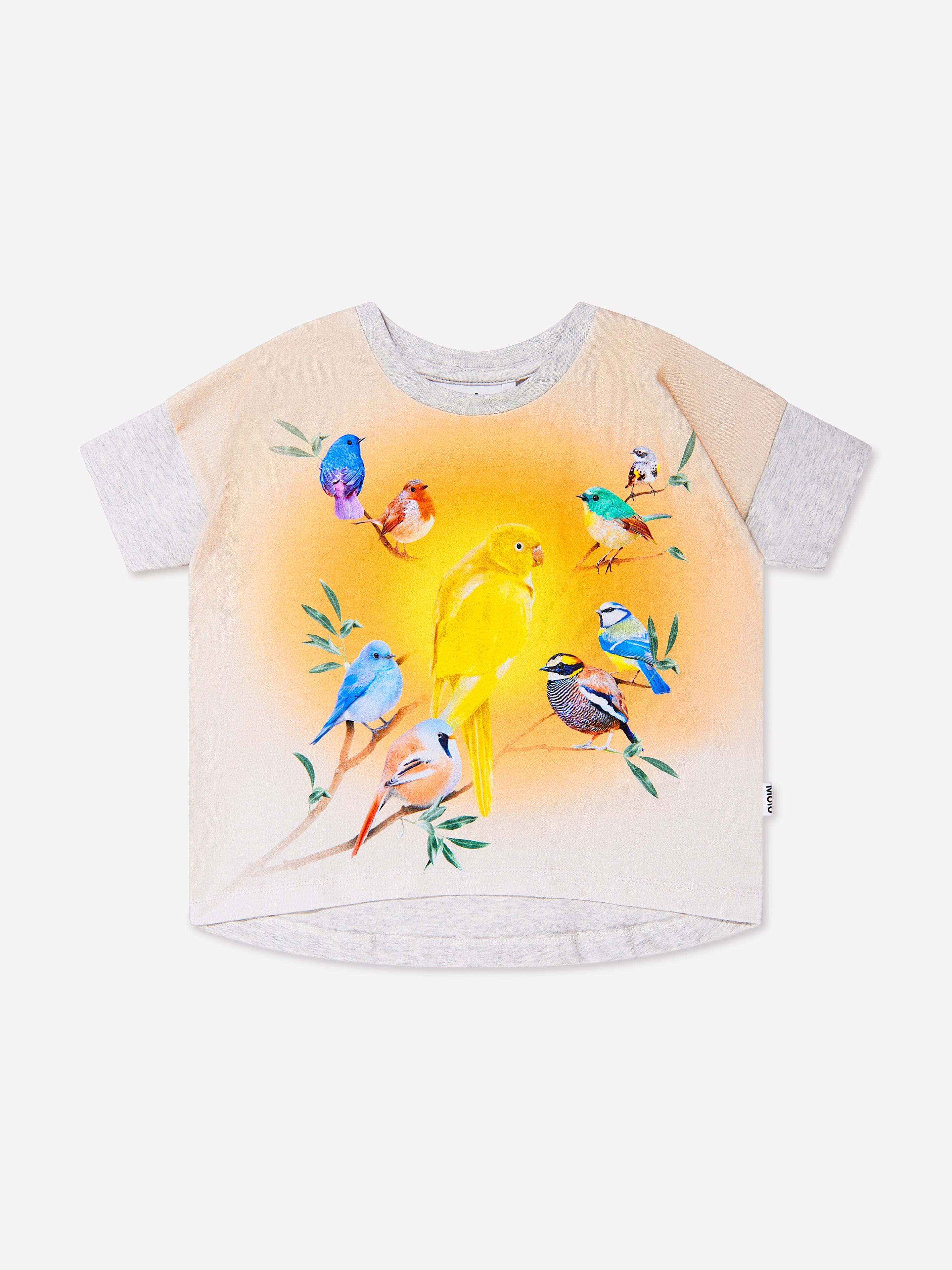 Molo Girls Organic Cotton Bird Print T-Shirt Free Shipping Shop