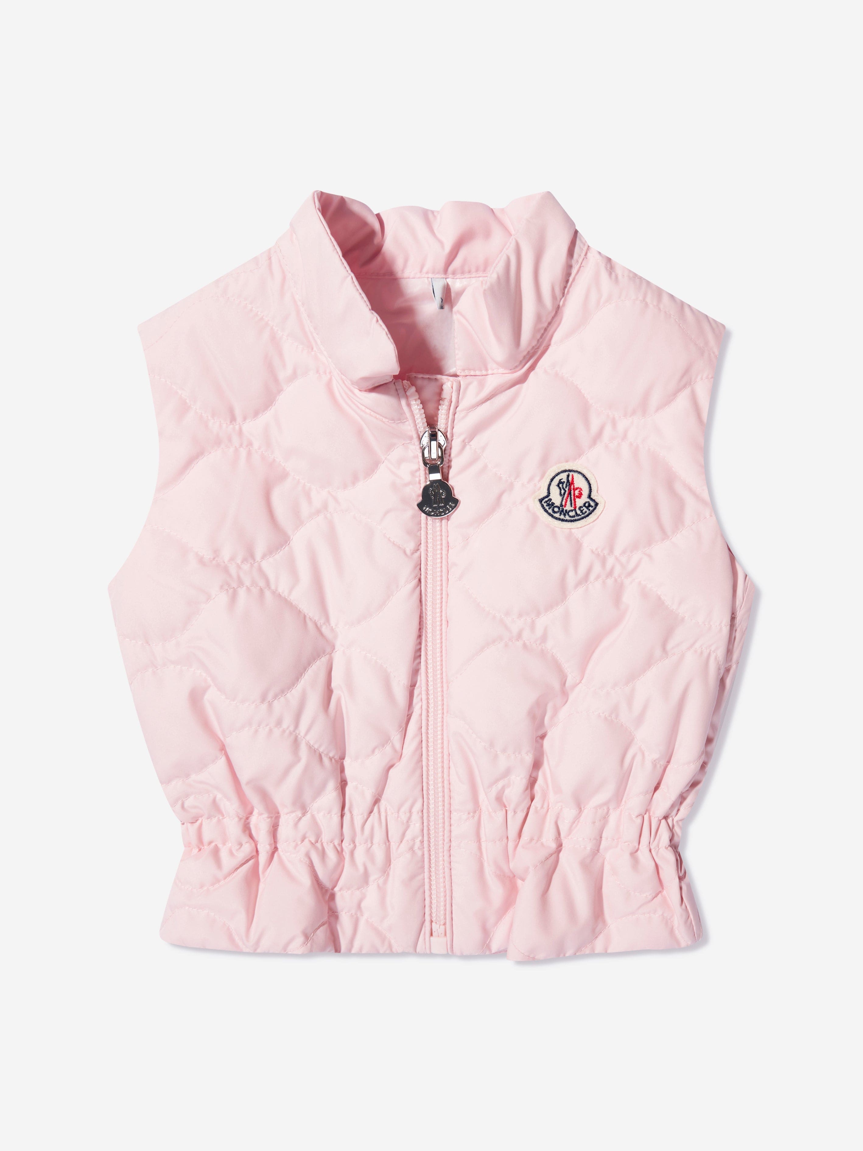 Moncler Enfant Baby Girls Down Padded Ambertine Gilet in Pink Buy Cheap Affordable