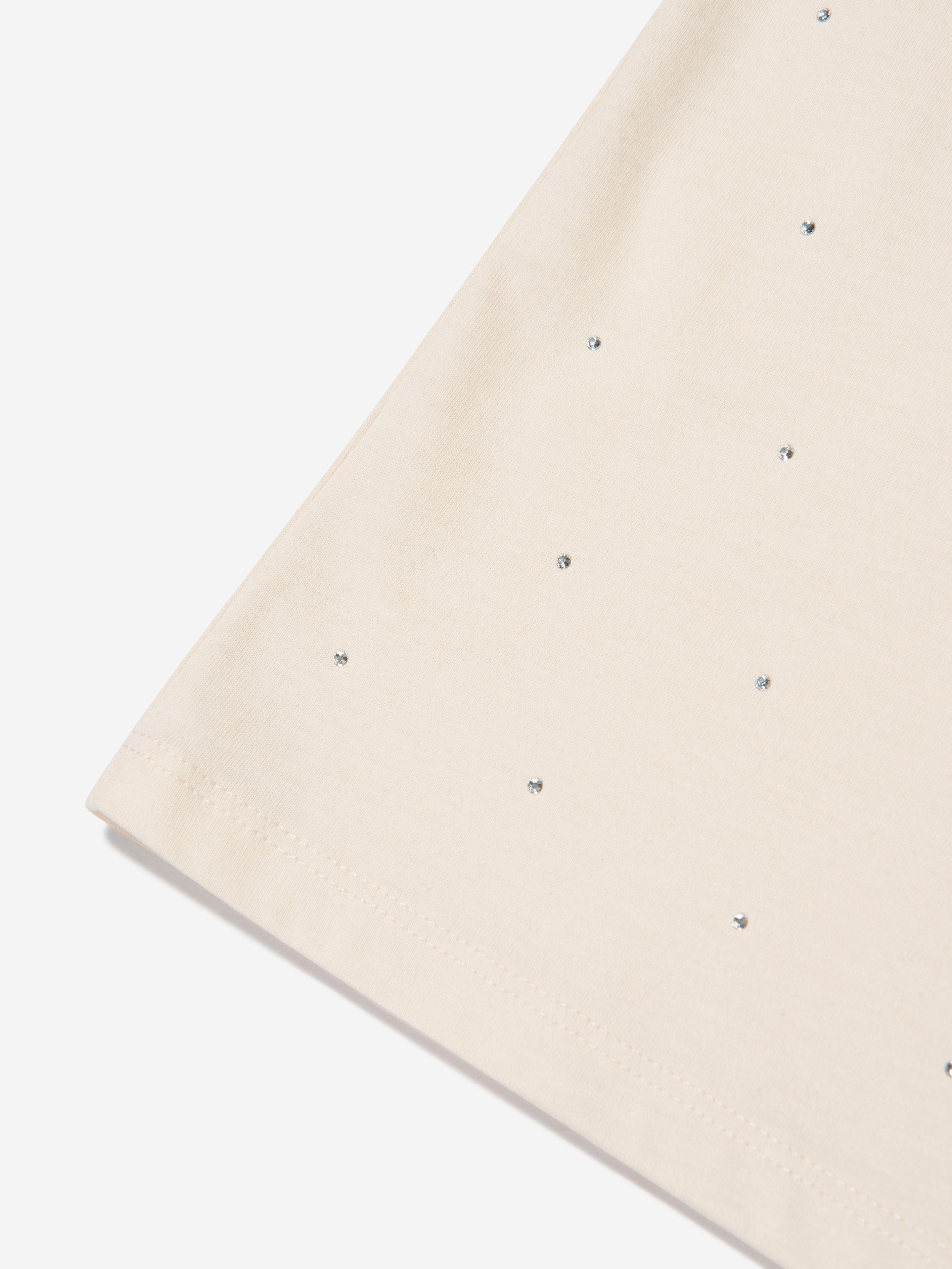 Moncler Enfant Girls Logo T-Shirt in Ivory Sale Purchase