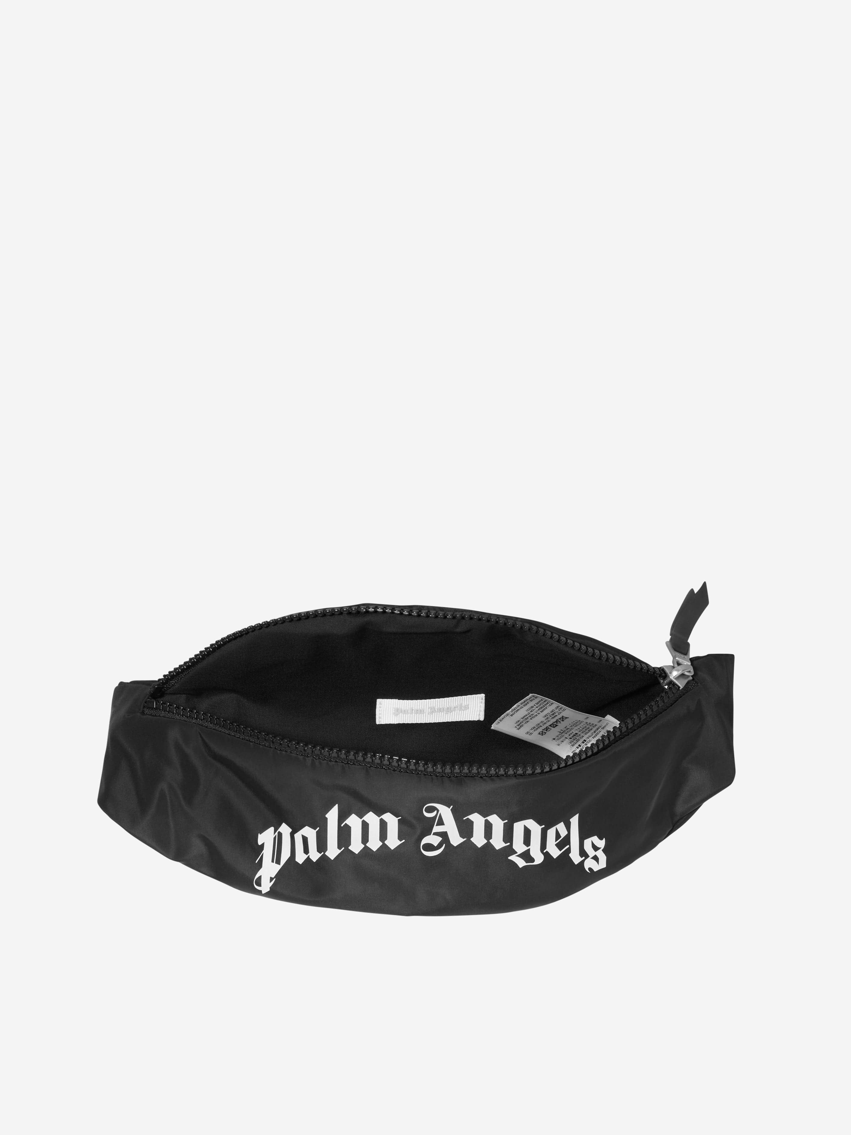 Palm Angels Boys Curved Logo Belt Bag in Black (23cm) Discount Store