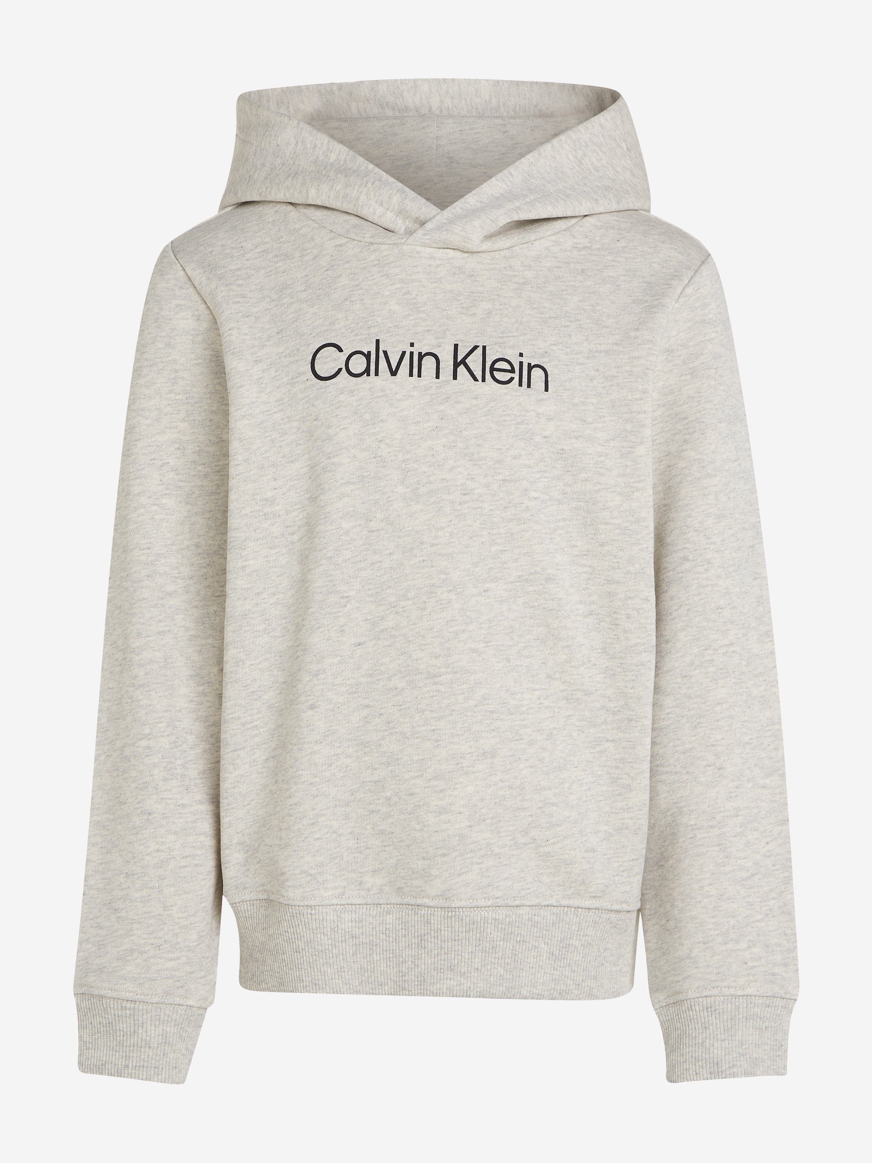 Calvin Klein Kids Logo Regular Terry Hoodie in Grey Cheap Finishline
