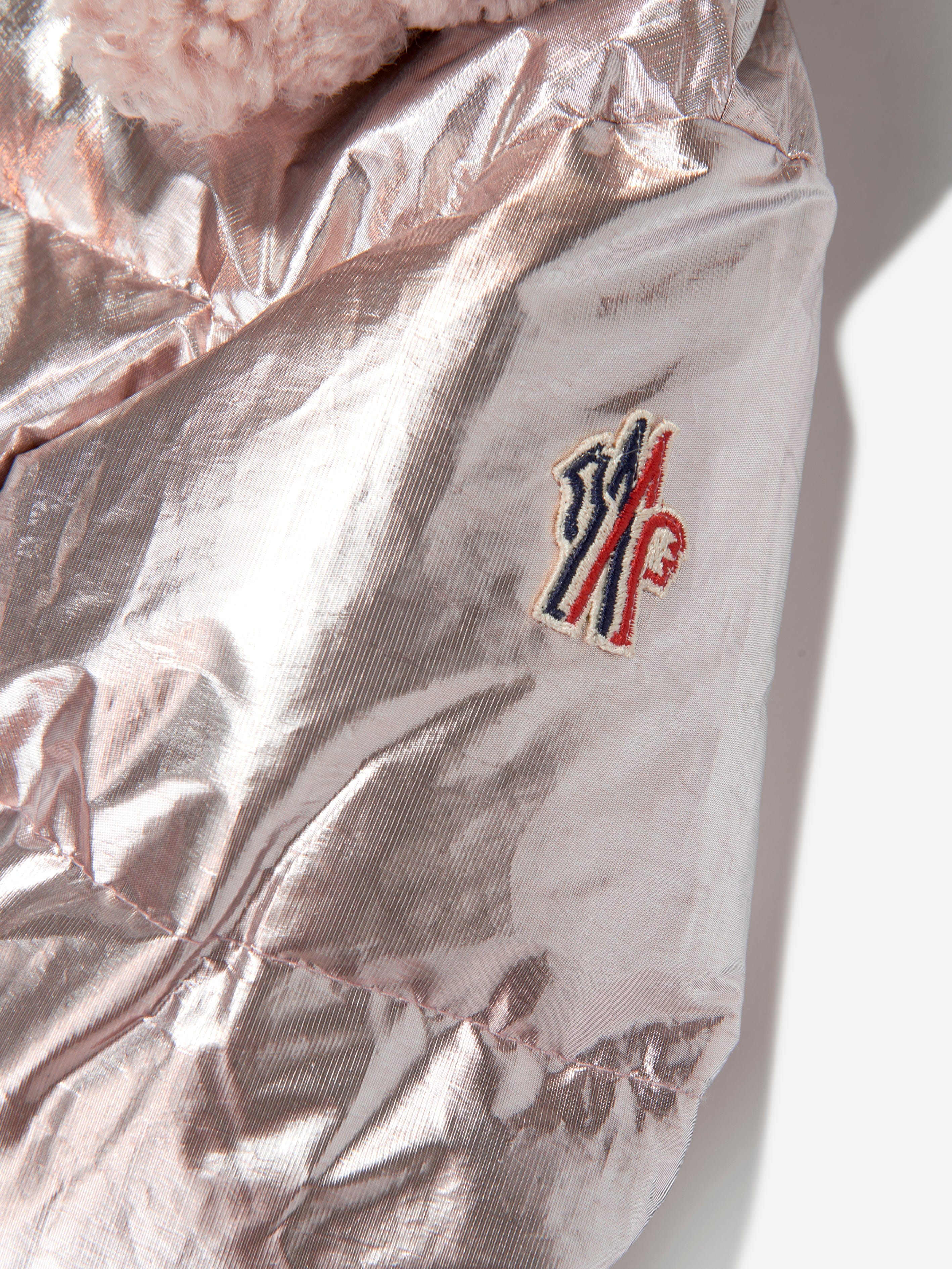 Moncler Enfant Girls Grenoble Down Padded Edling Jacket in Pink Low Pice Sale Online