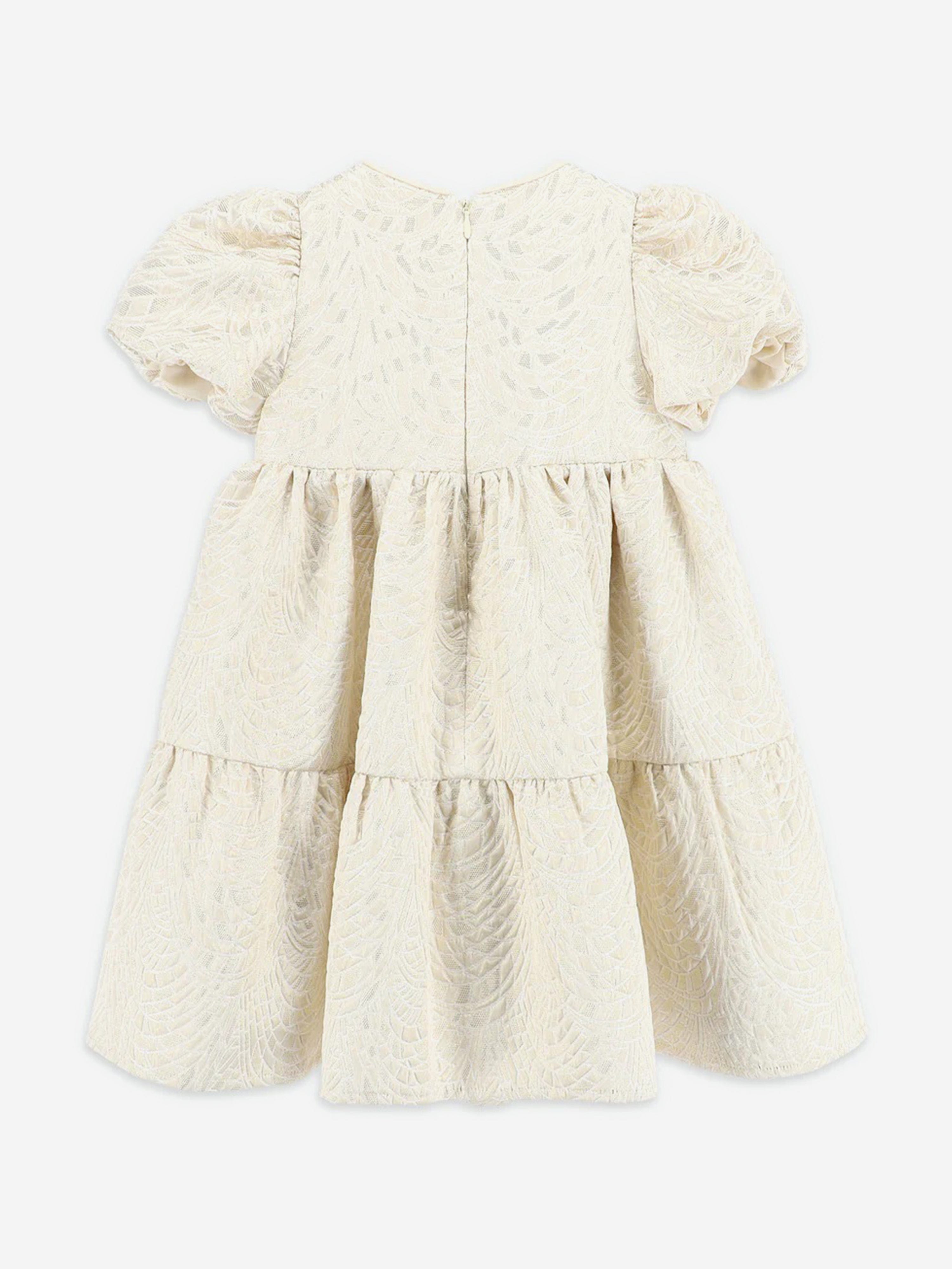 Angels Face Girls Jordan Deco Jacquard Tiered Dress in Gold Outlet Official