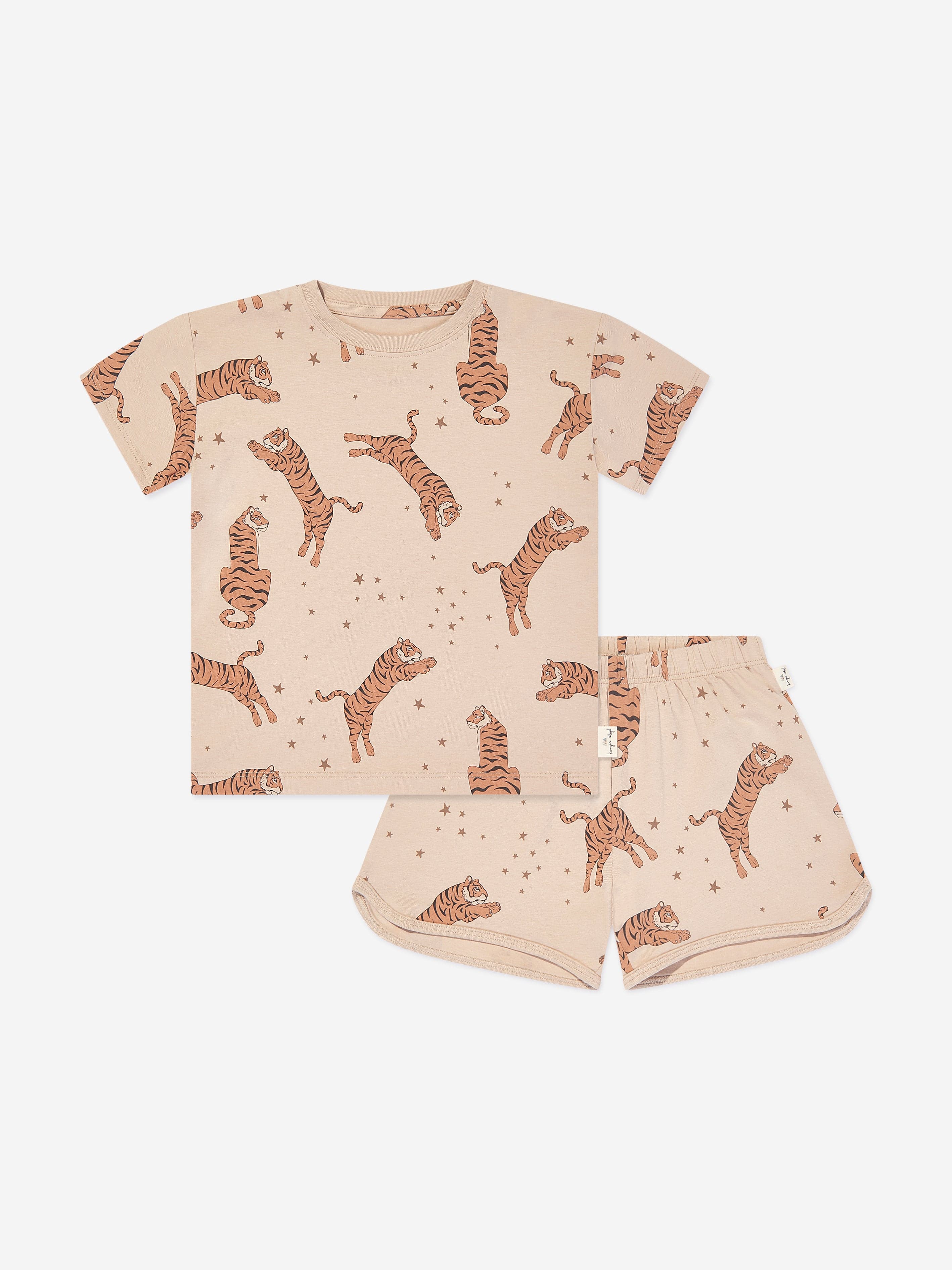 Konges Sljd Kids Tiger Short Set in Beige Clearance Huge Surprise