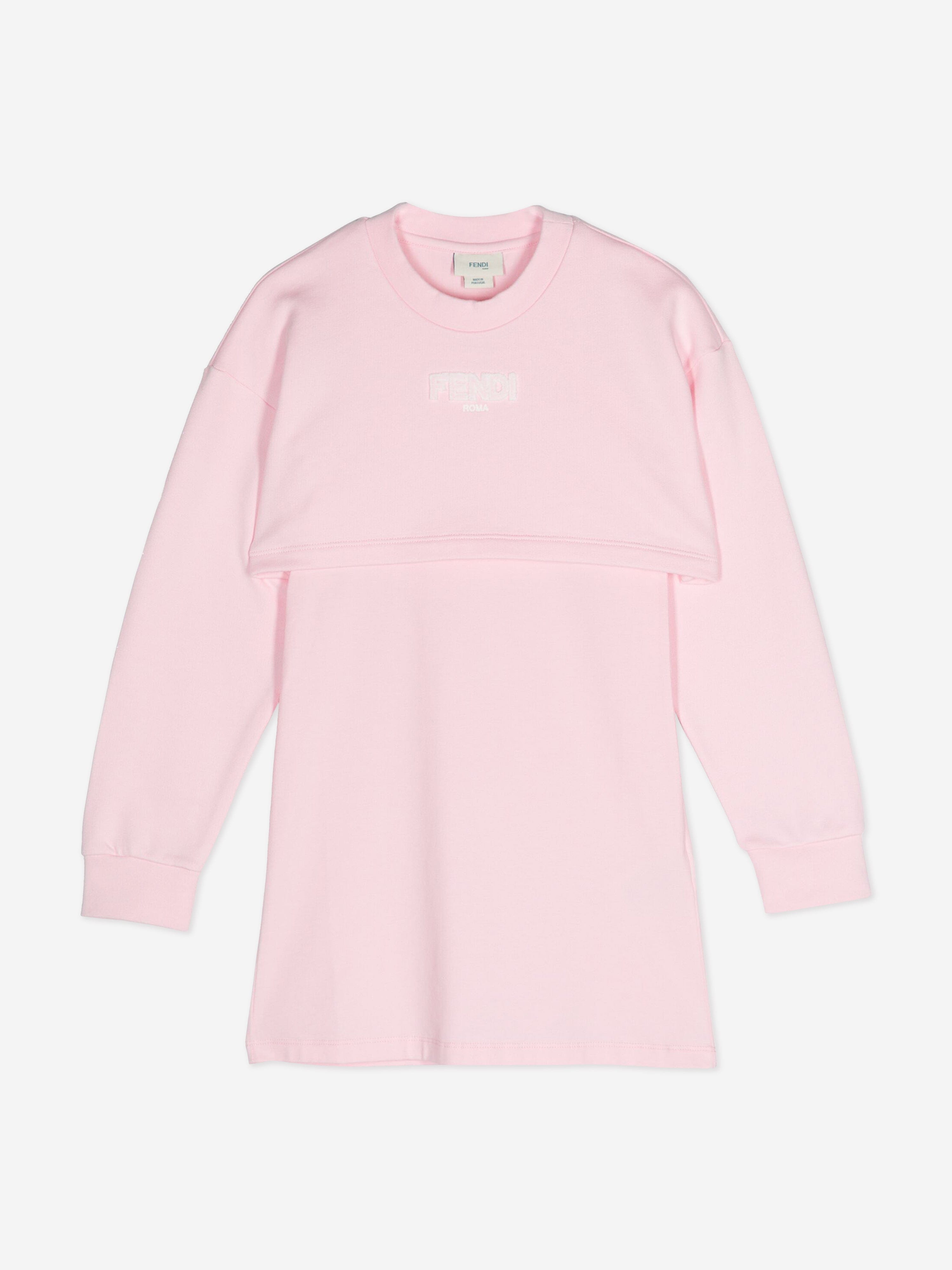 Fendi Girls Sweater Dress in Pink Outlet Sast