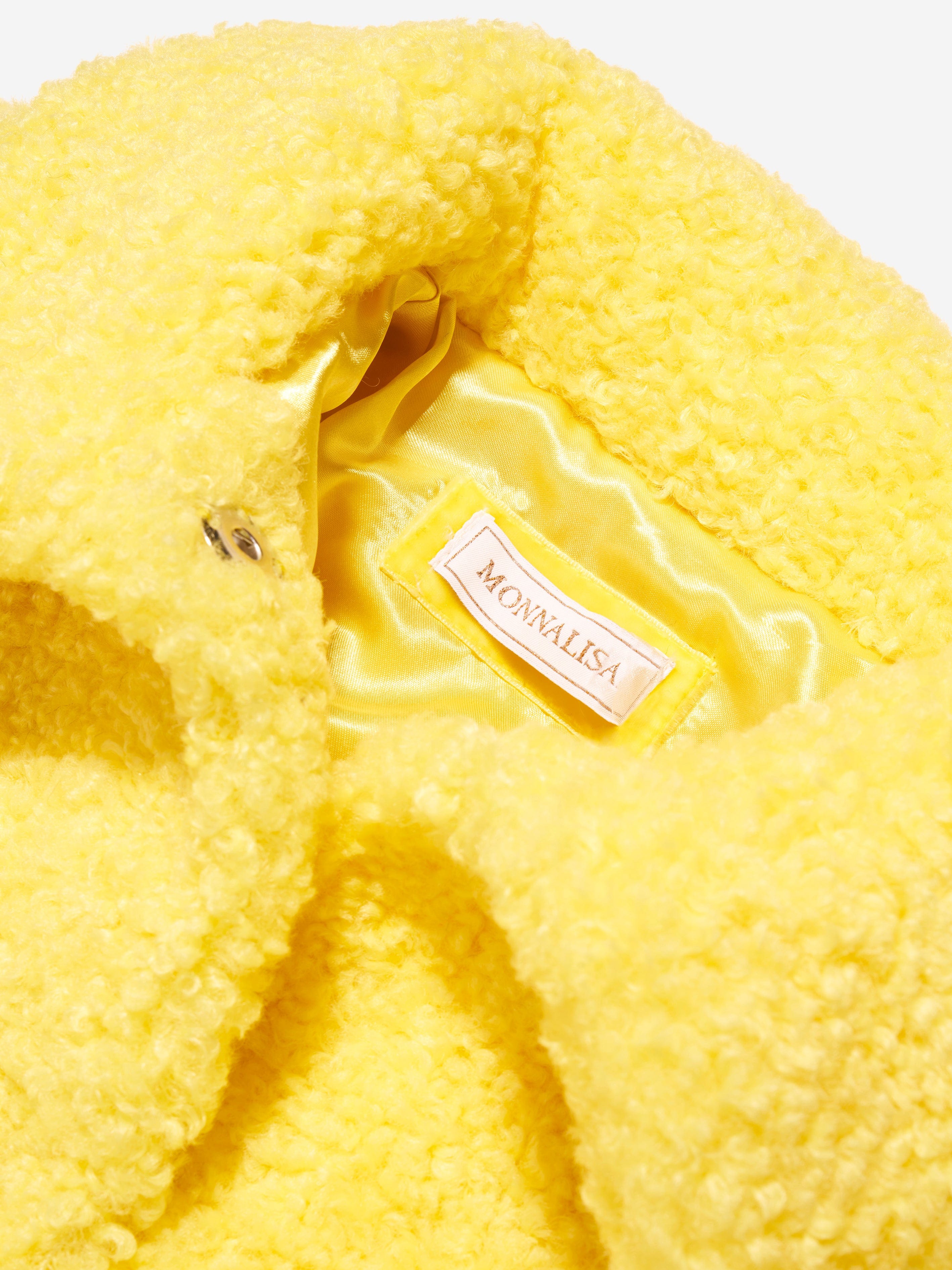 Monnalisa Girls Sherpa Jacket in Yellow Footlocker Online