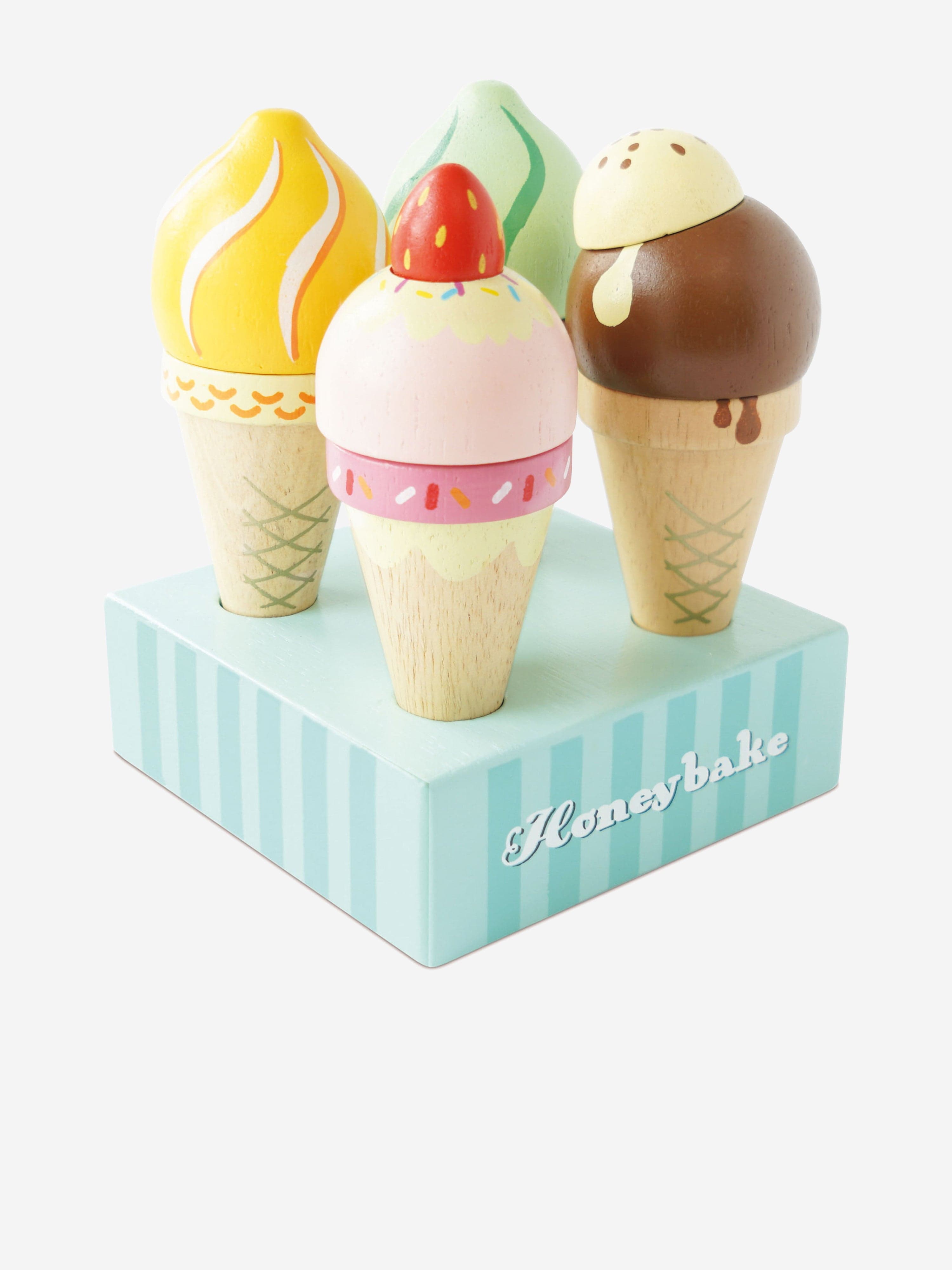 Le Toy Van Wooden Ice Cream Cones Set (W:10cm D:10cm H:13.7cm) Outlet Manchester