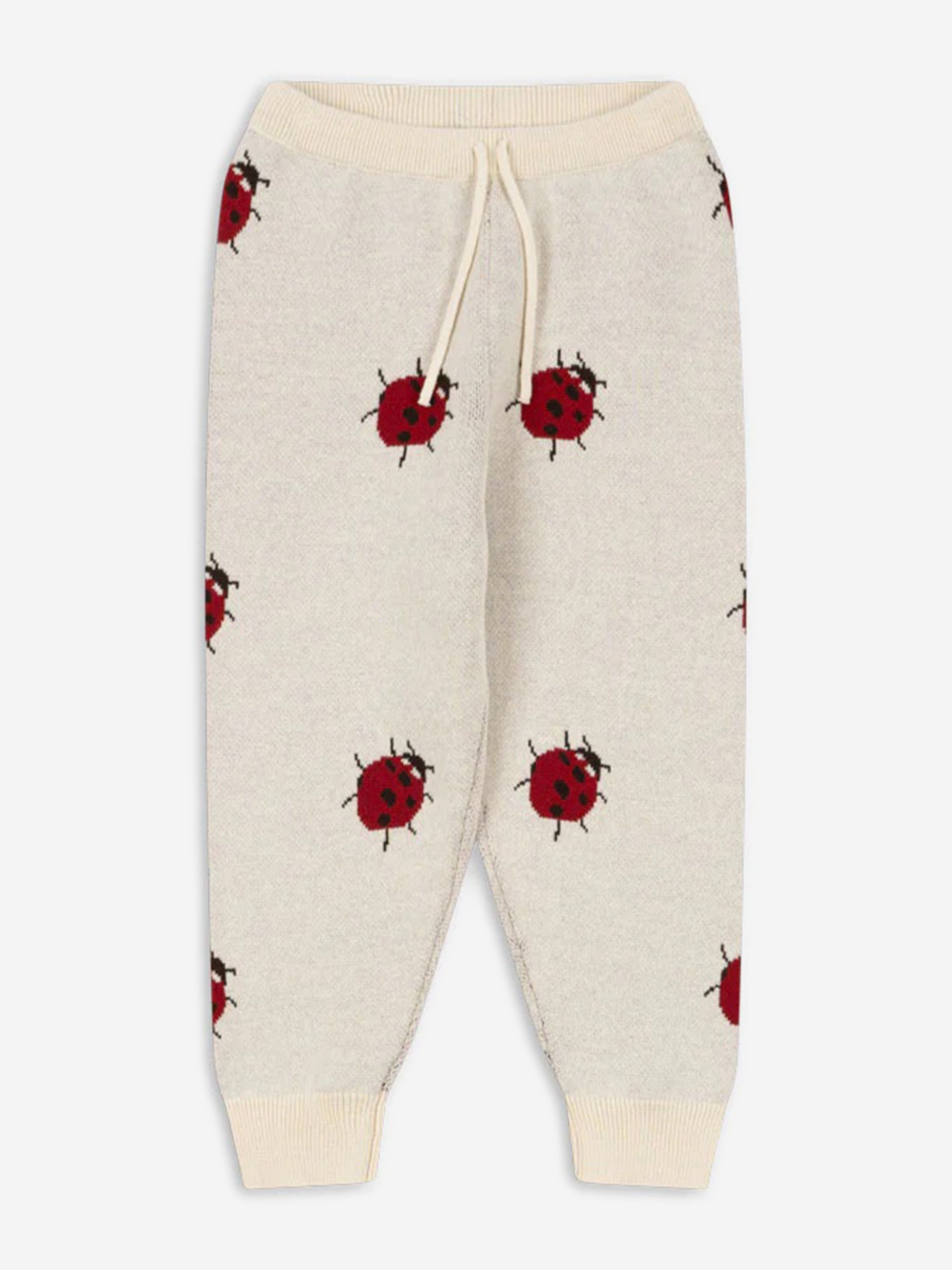 Konges Sljd Girls Lapis Ladybug Knit Pants in Ivory Clearance Ebay