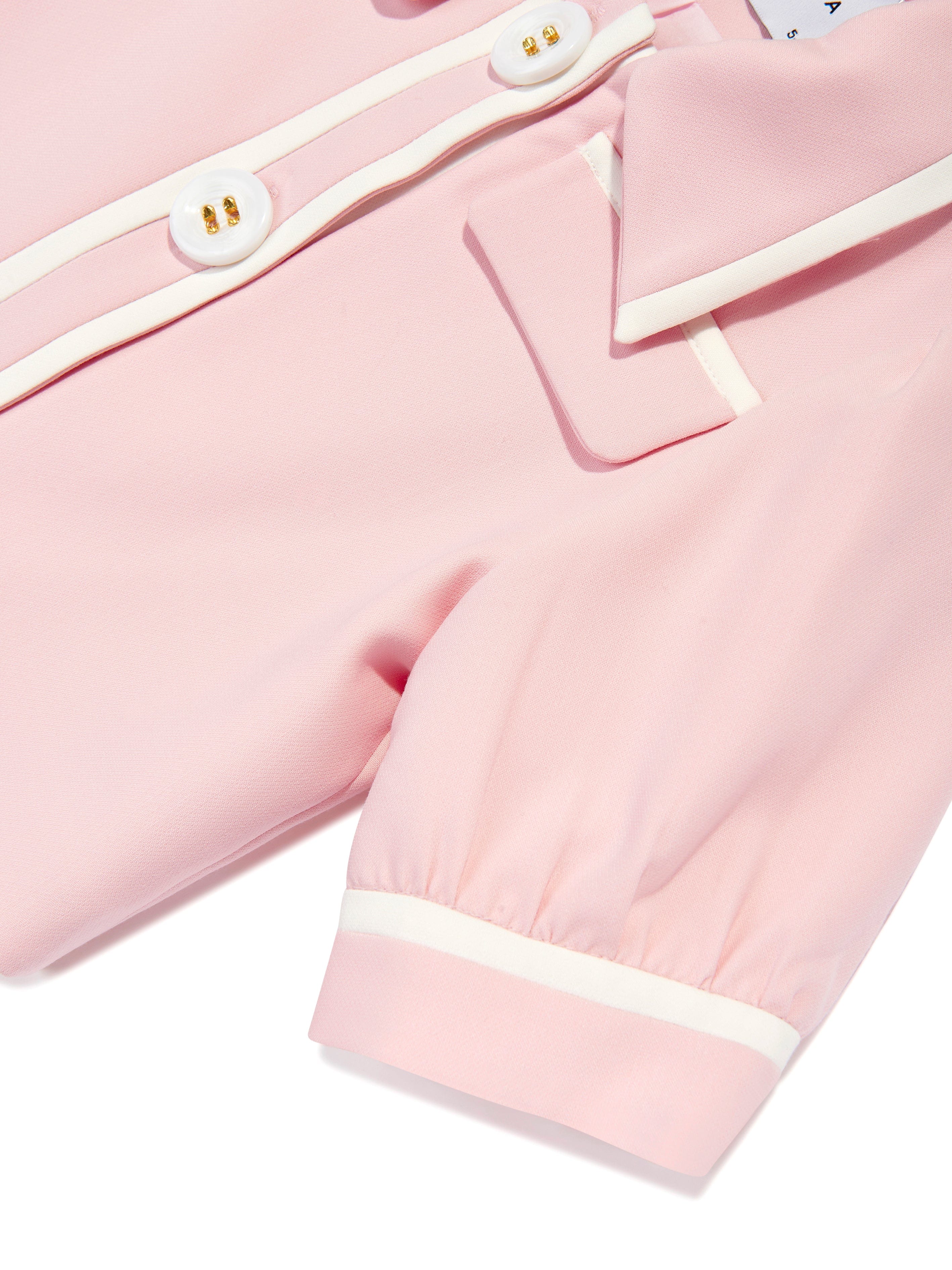 Mama Luma Girls Contrast Stitch Crop Bolero in Pink Outlet Low Pice Fee Shipping