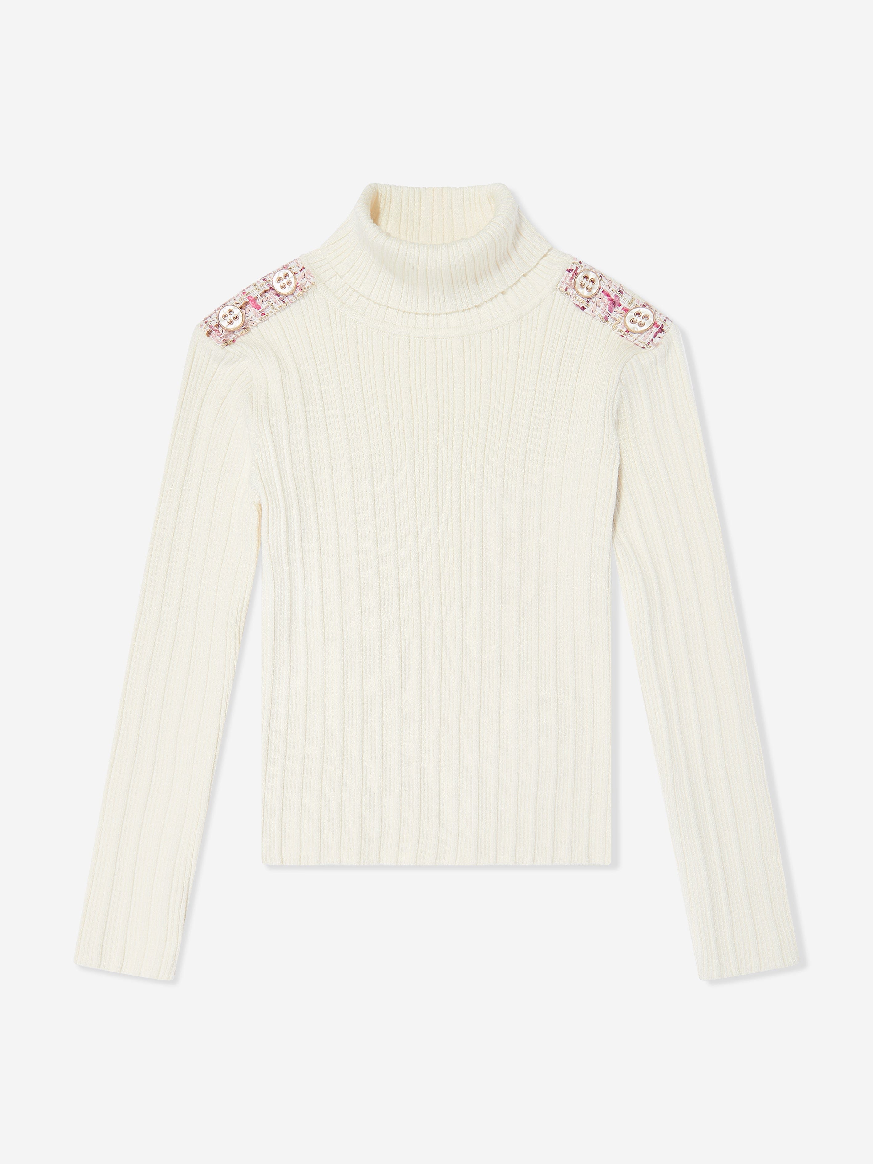 Patachou Girls Ribbed Jumper in White Cheap Pice Cost