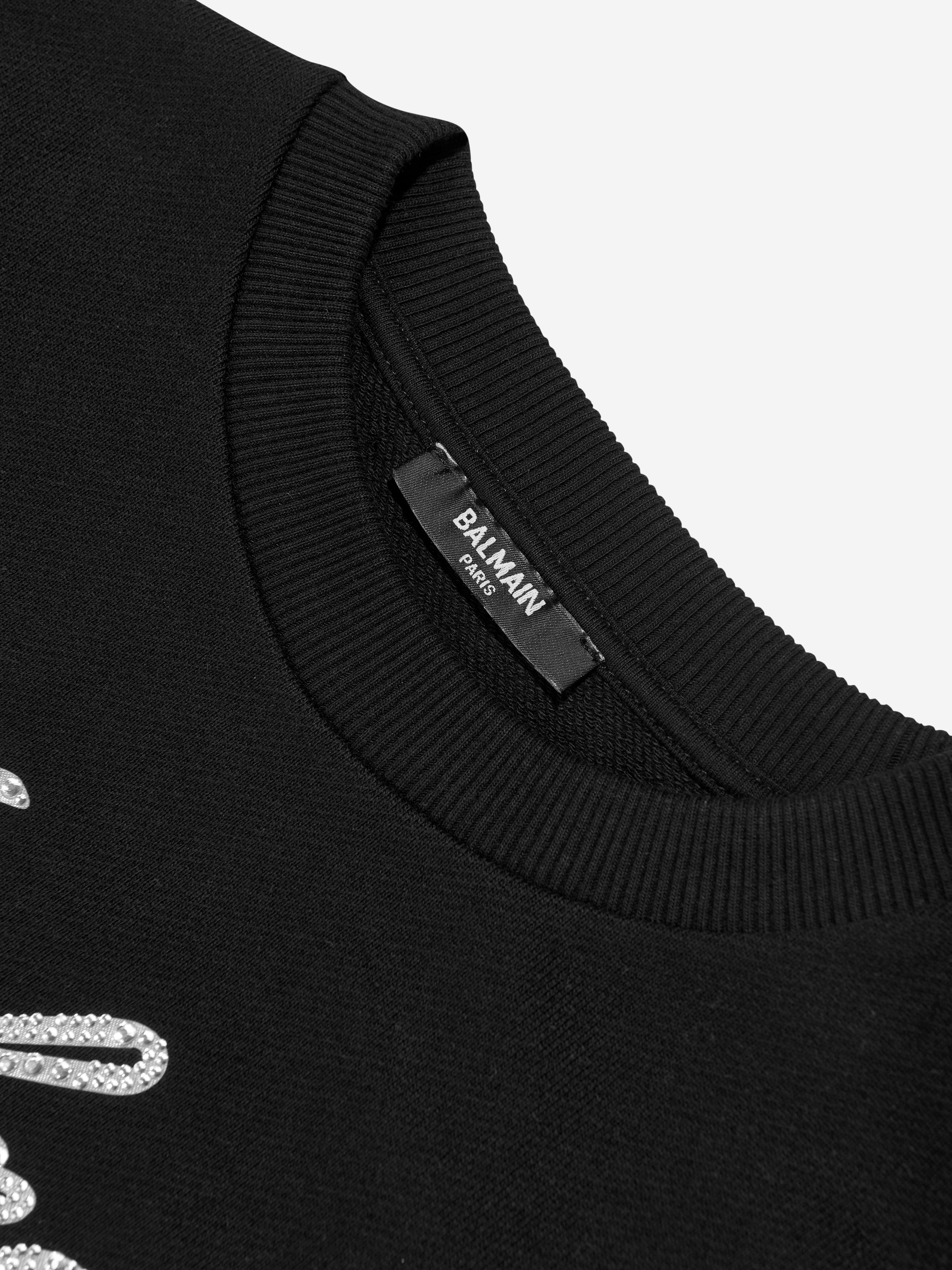 Balmain Girls Paris Logo Sweatshirt in Black Buy Cheap Order