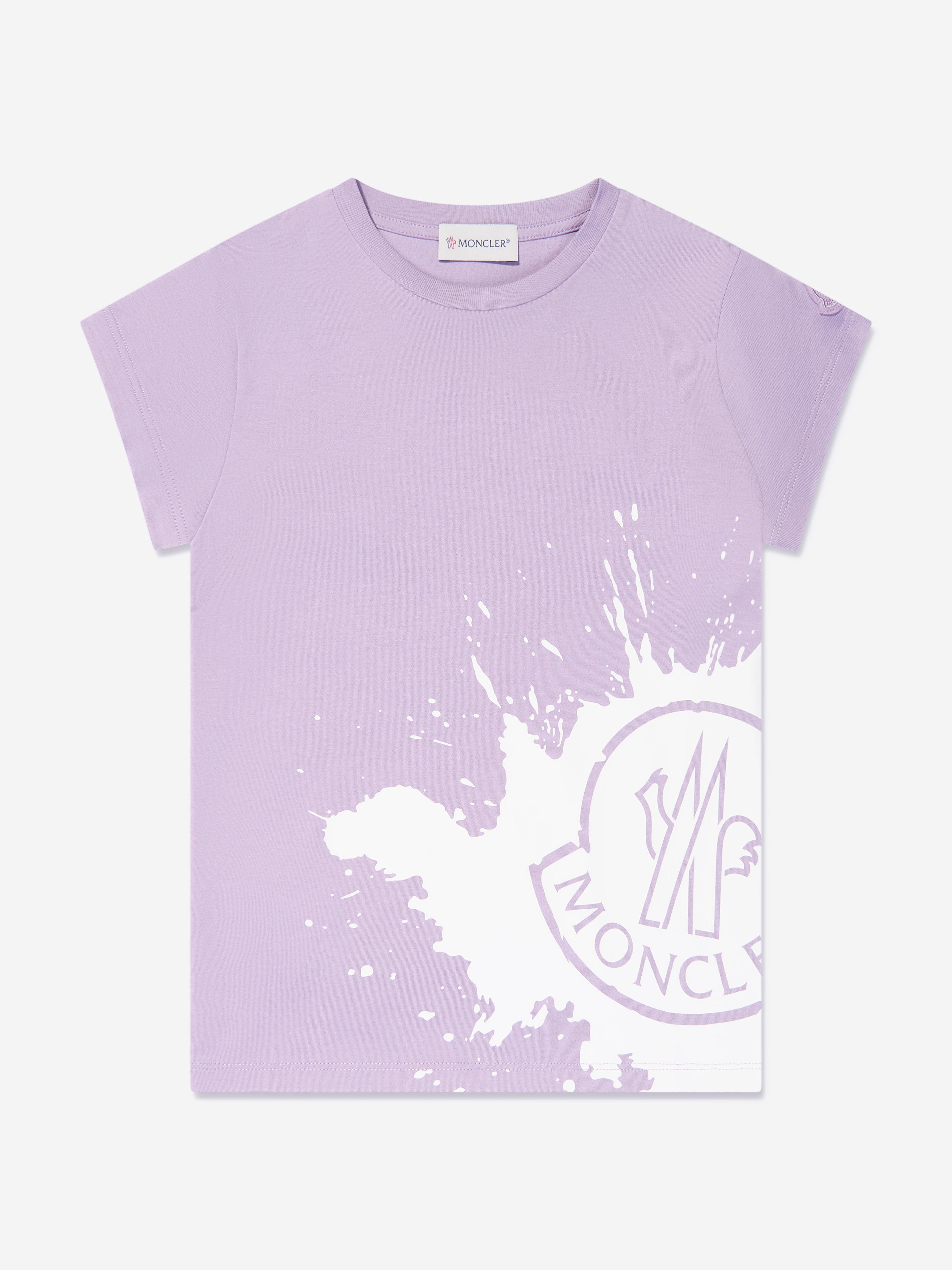 Moncler Enfant Girls Logo Print T-Shirt in Lilac Cheap Sale Pay With Visa