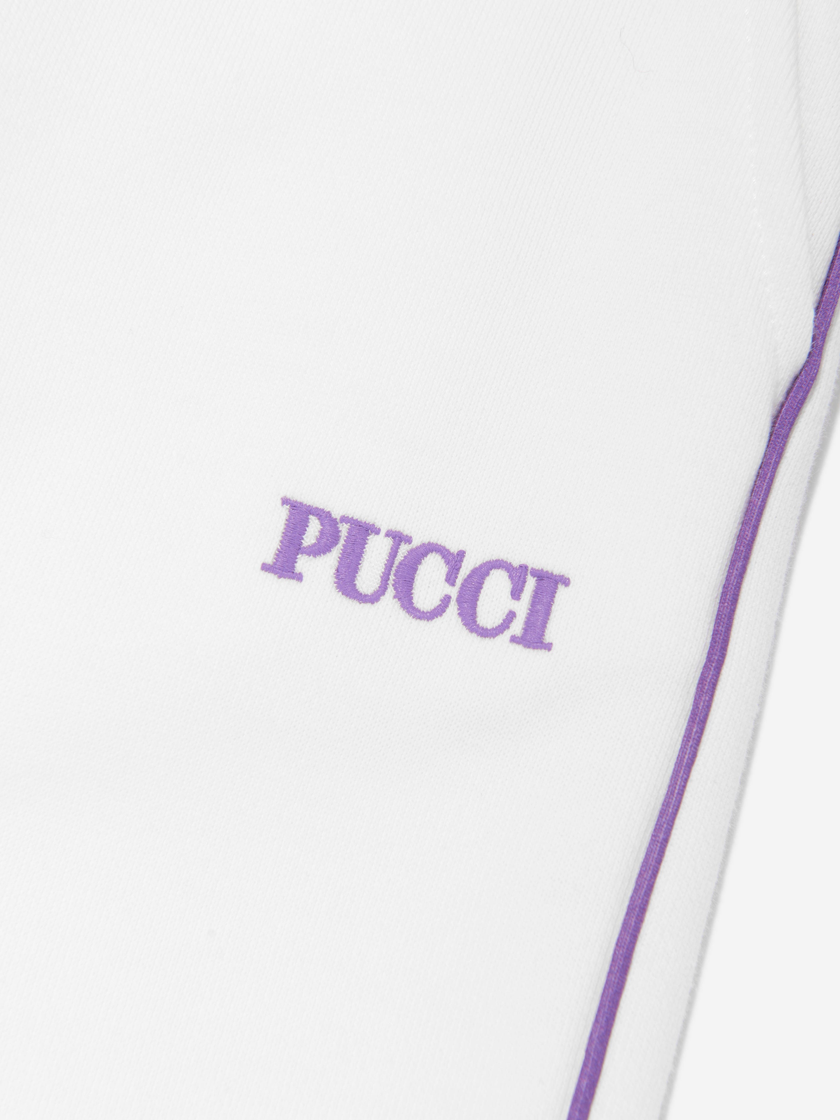 Pucci Girls Logo Joggers in Ivory Fast Delivery Online