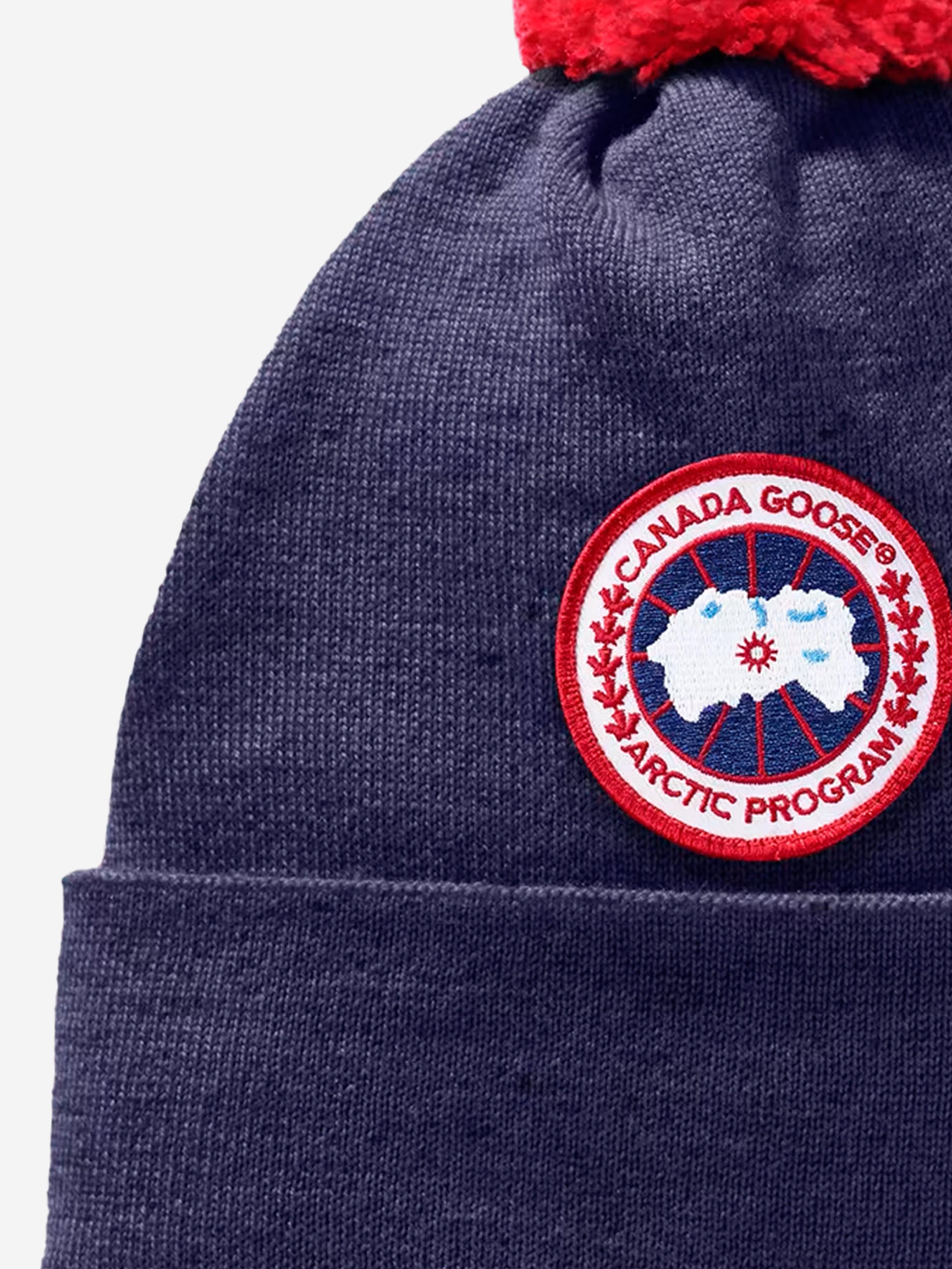 Canada Goose Kids Pom Toque Hat in Navy Free Shipping Geniue Stockist