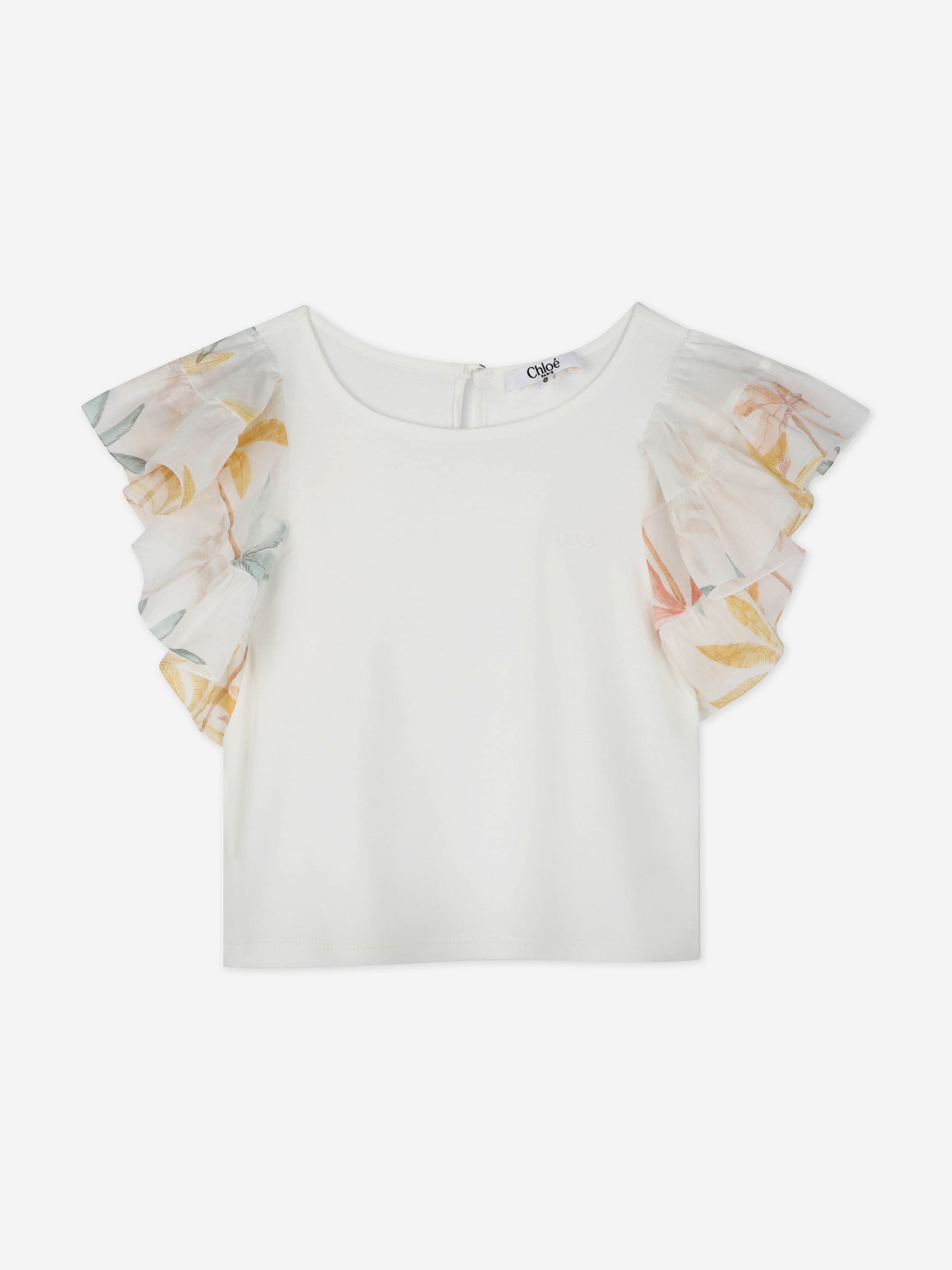 Chlo¨¦ Girls Palm Grove Ruffle Top in Ivory Visit New