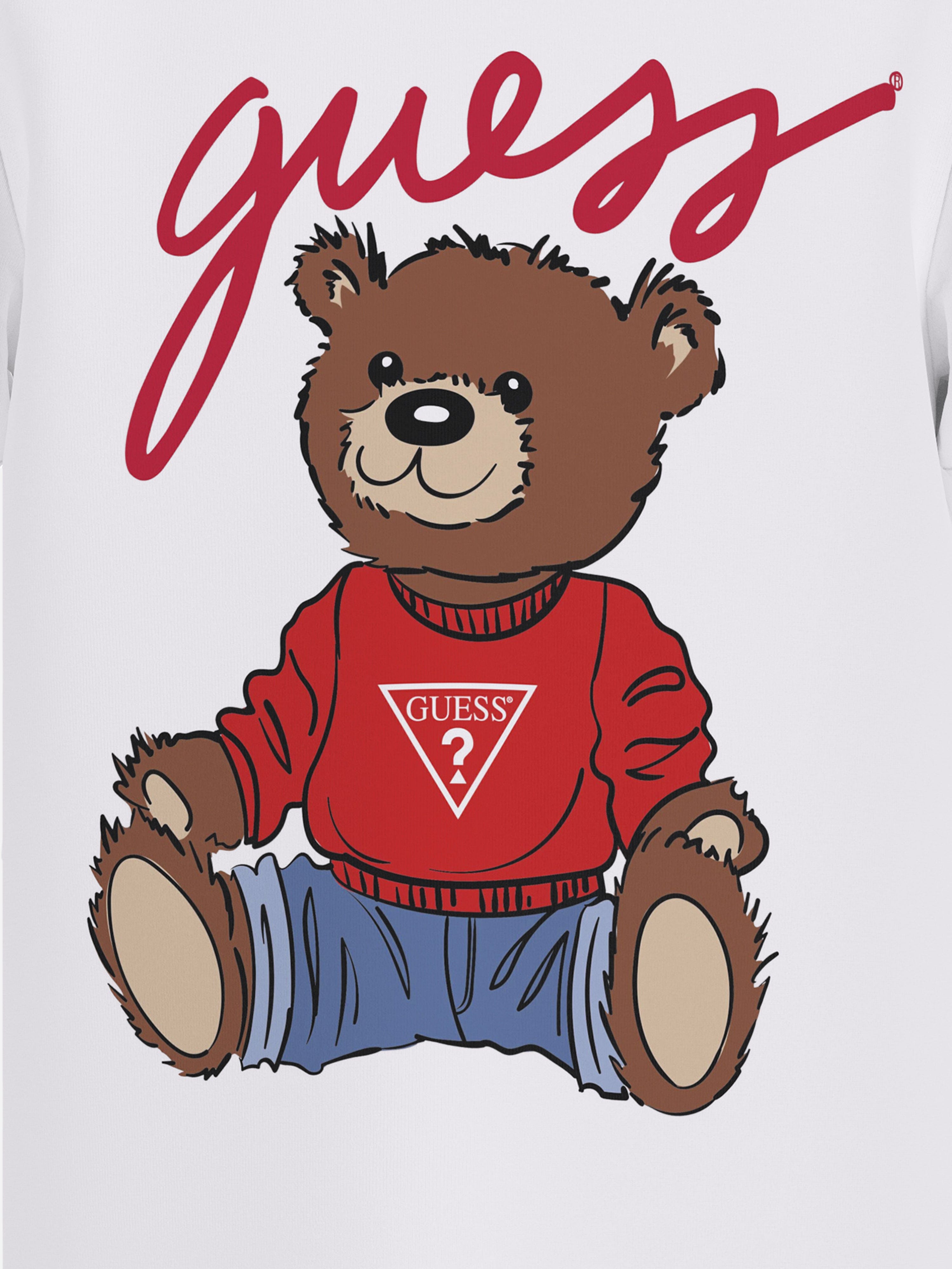 Guess Kids Teddy Bear Logo T-Shirt in White Buy Online