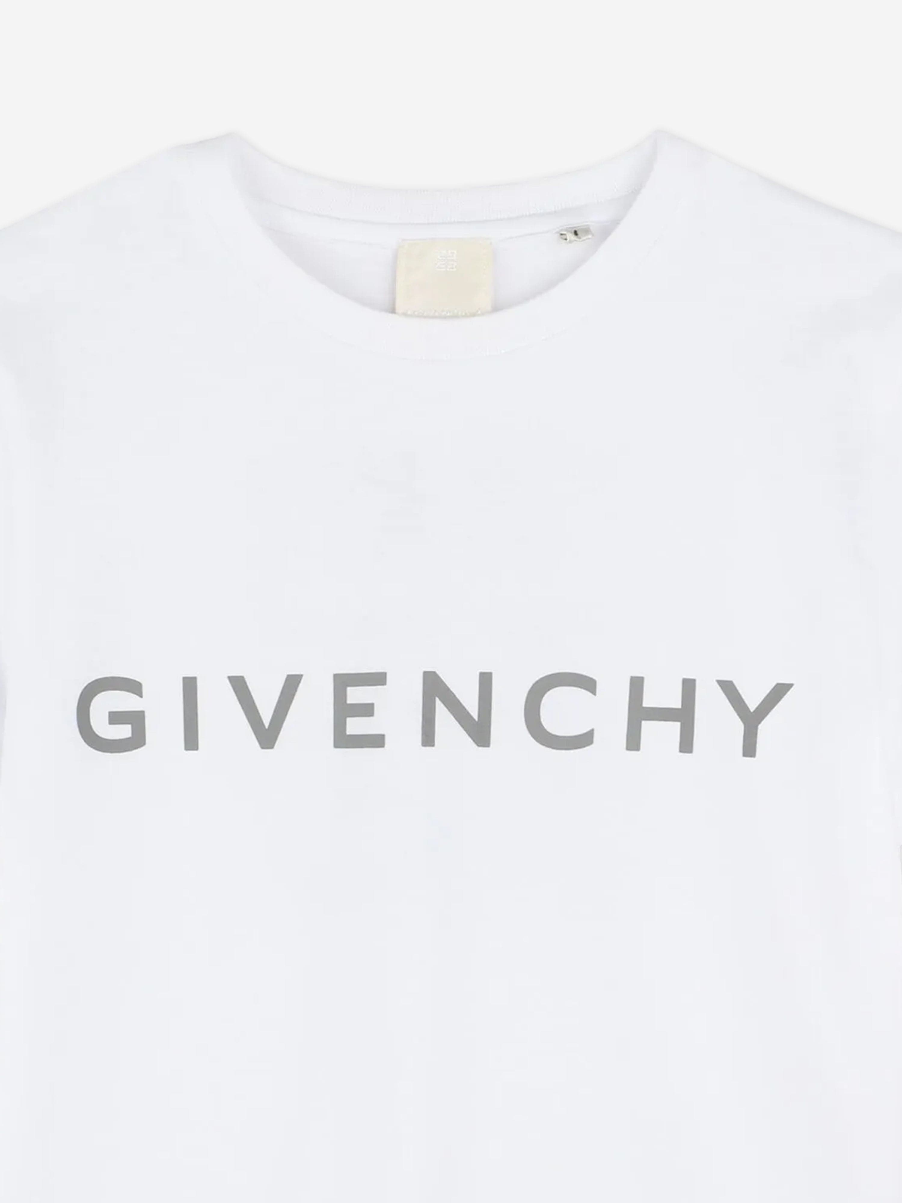 Kids Logo Print T-Shirt in White Cheap Online Store Manchester