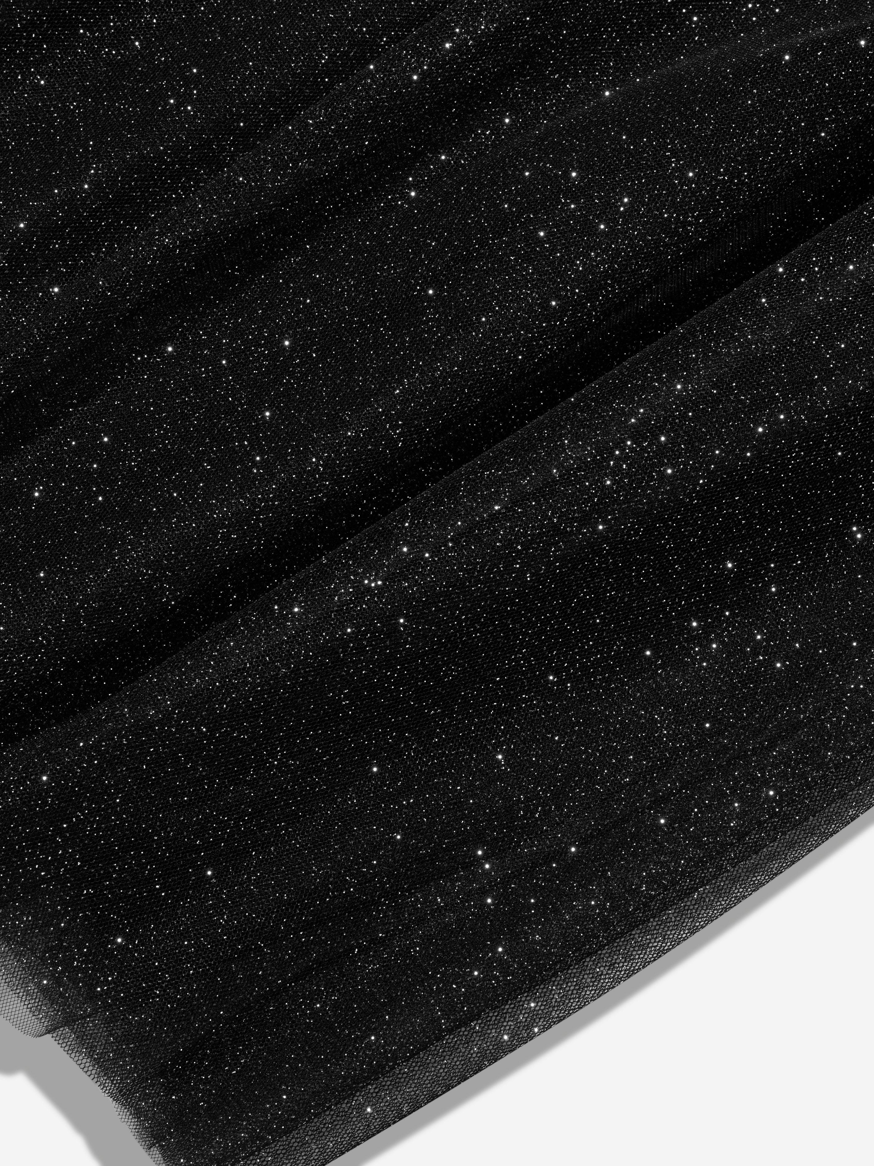 Monnalisa Girls Glitter Mesh Midi Skirt in Black Cheap Best Store To Get