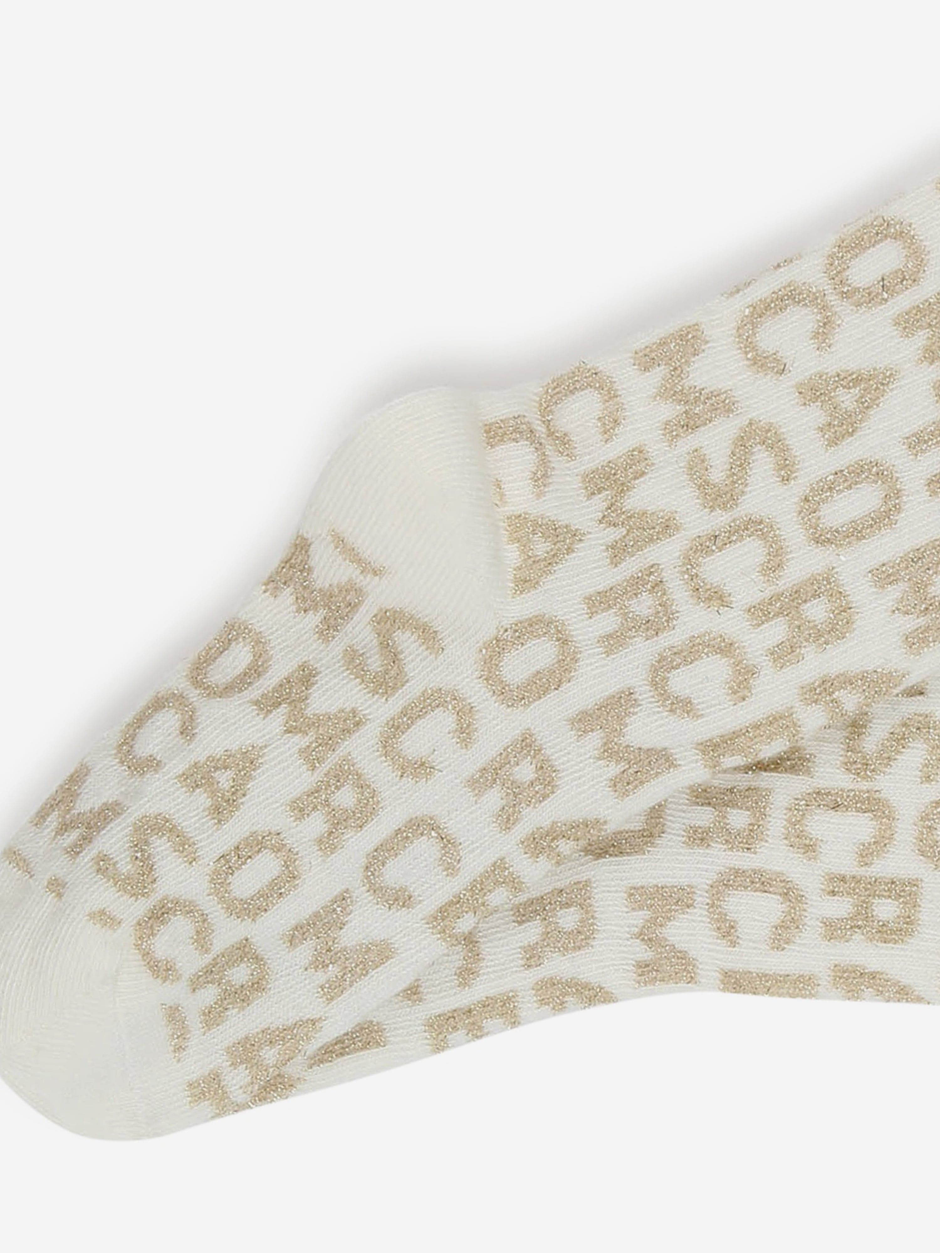 MARC JACOBS Girls Monogram Jacquard Socks in Ivory Discount From China