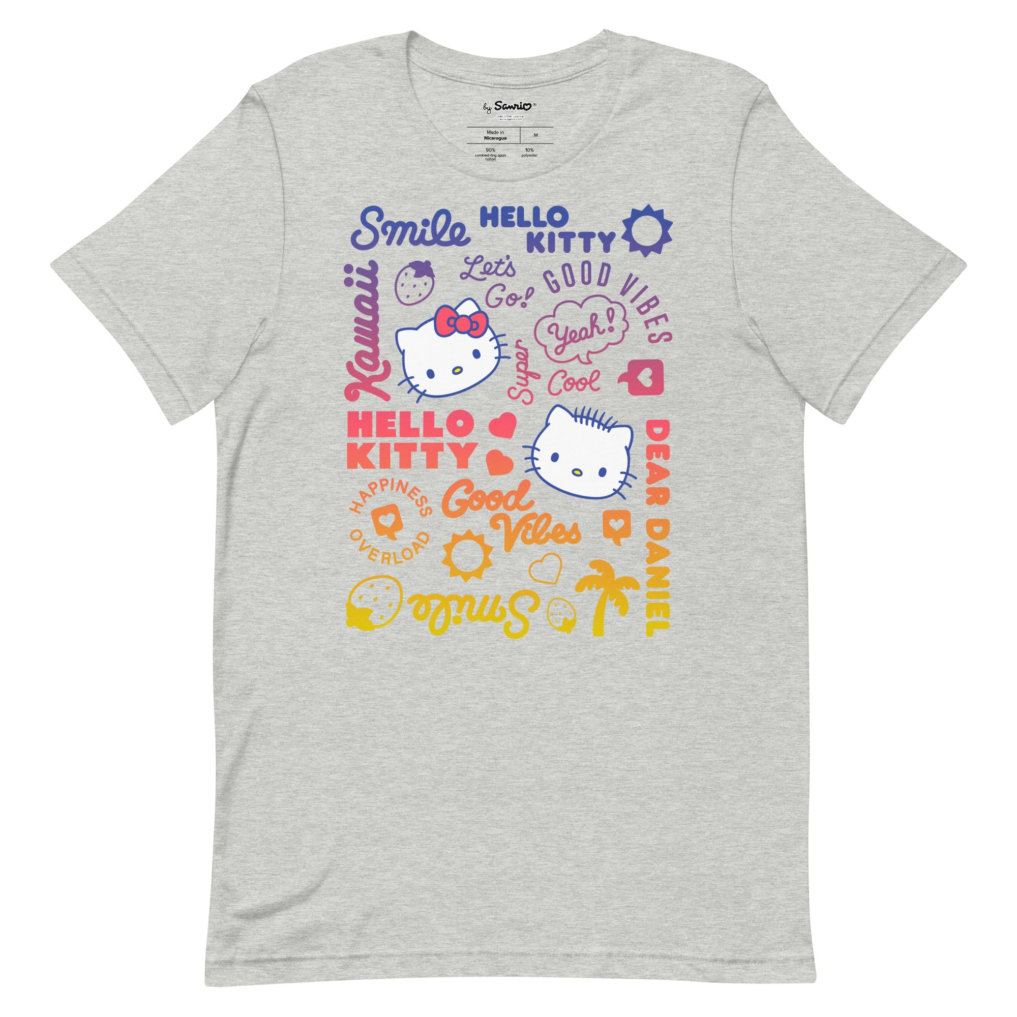 Hello Kitty & Dear Daniel Good Vibes Tee Fashion Style For Sale