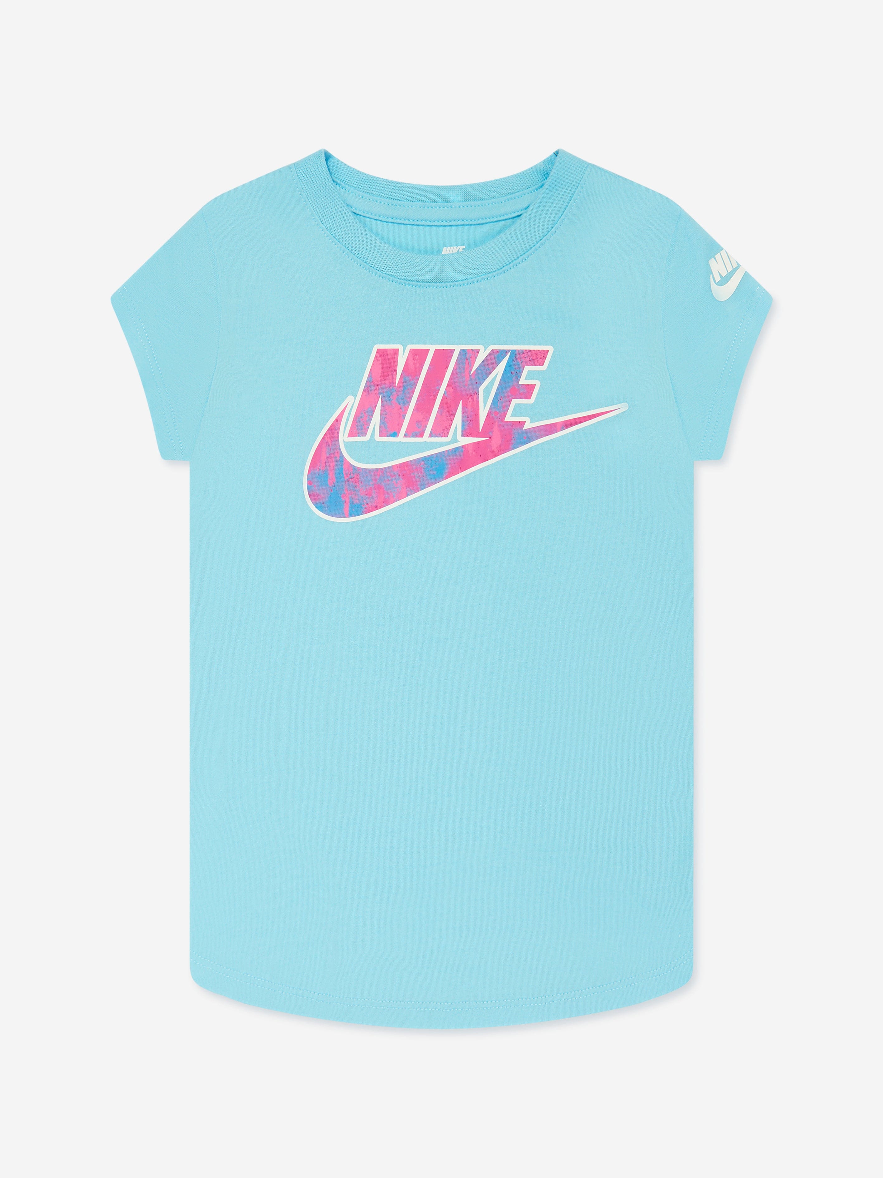 Nike Girls Printed Club T-Shirt in Blue High Quality Cheap Pice