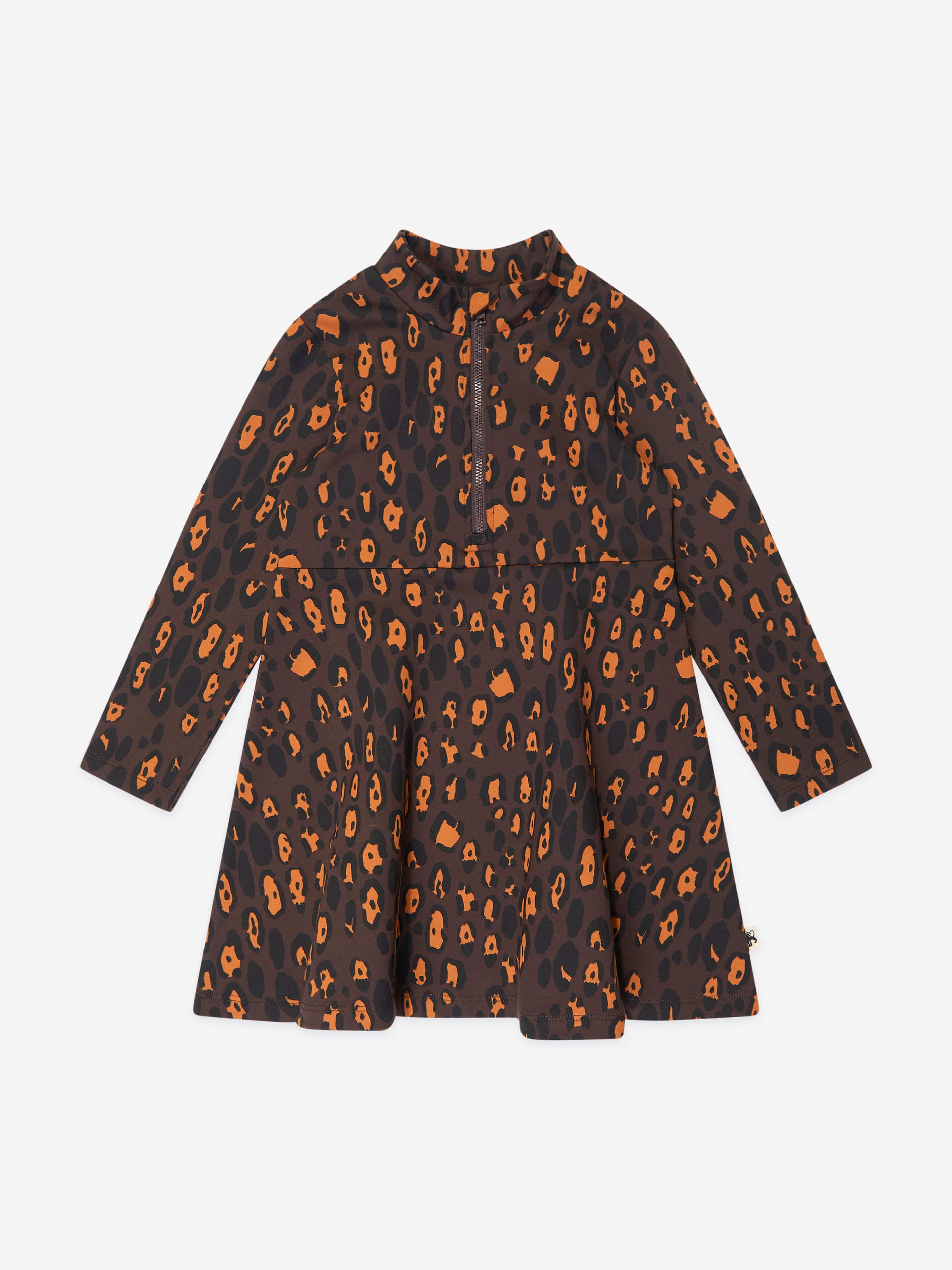 Mini Rodini Girls Leopard Print Dress in Brown Sale Authentic