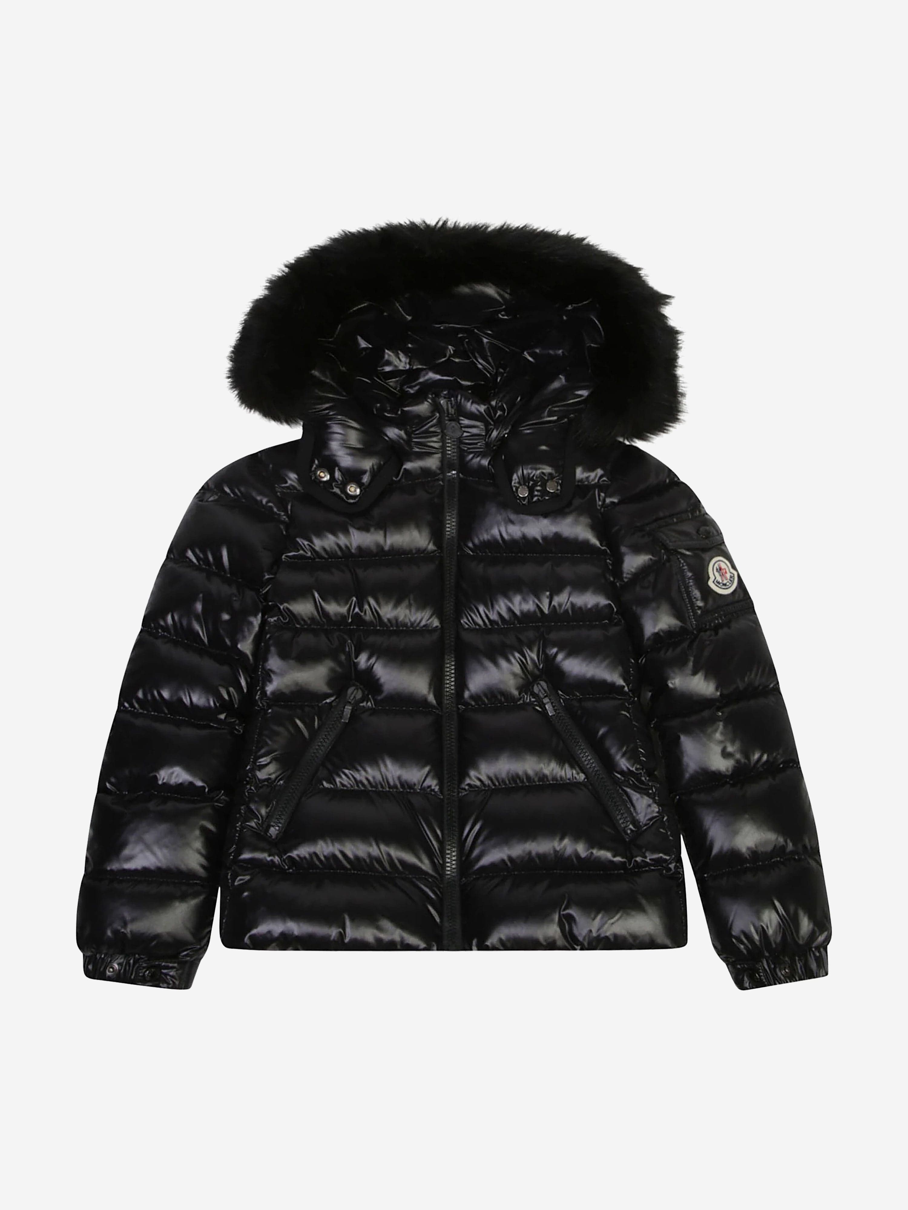 Moncler Enfant Girls Down Padded Badyf Jacket in Black Cheap Purchase