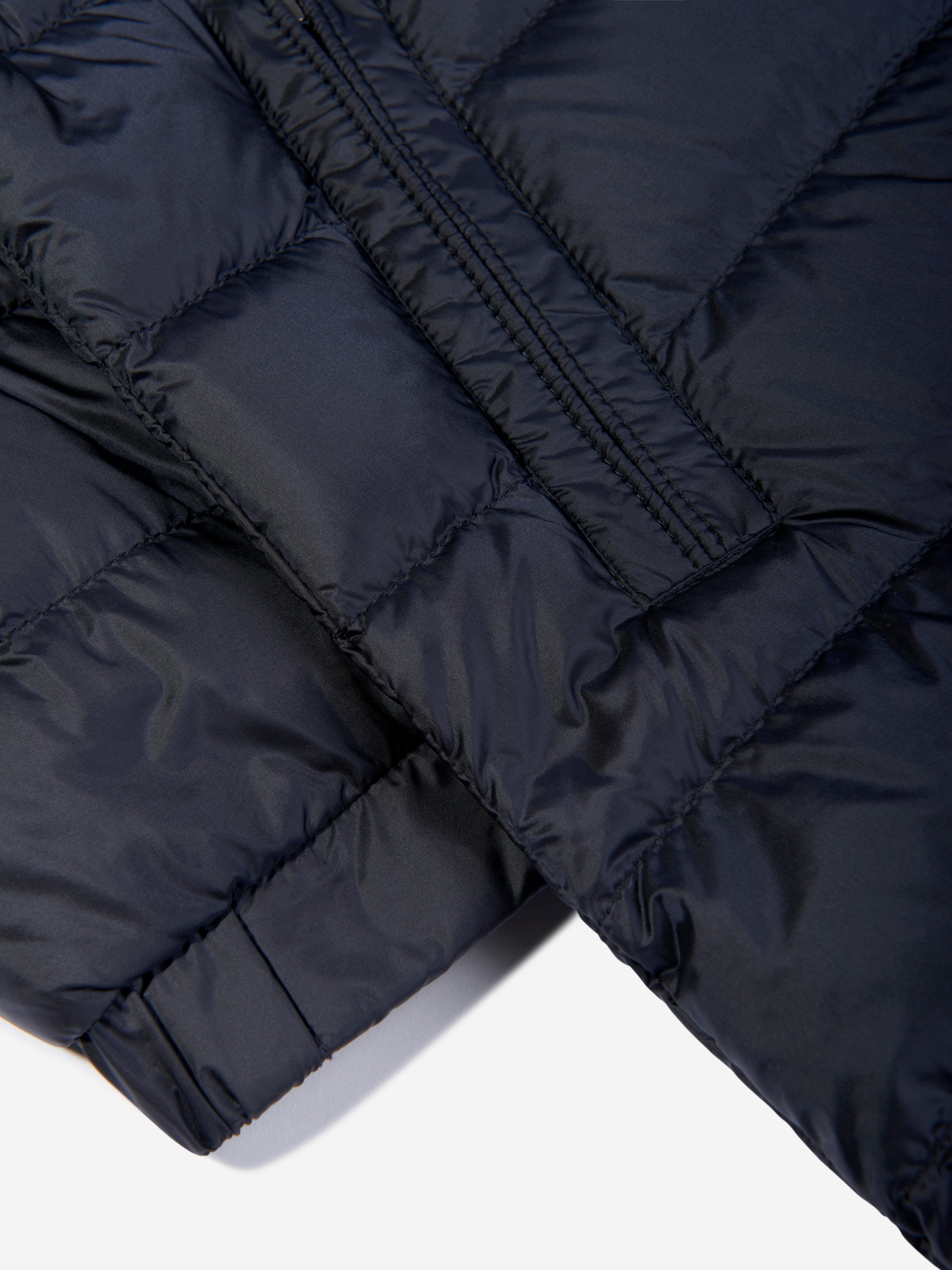 Moncler Enfant Girls Down Padded Meillon Long Parka in Navy Cheap Pice Cost