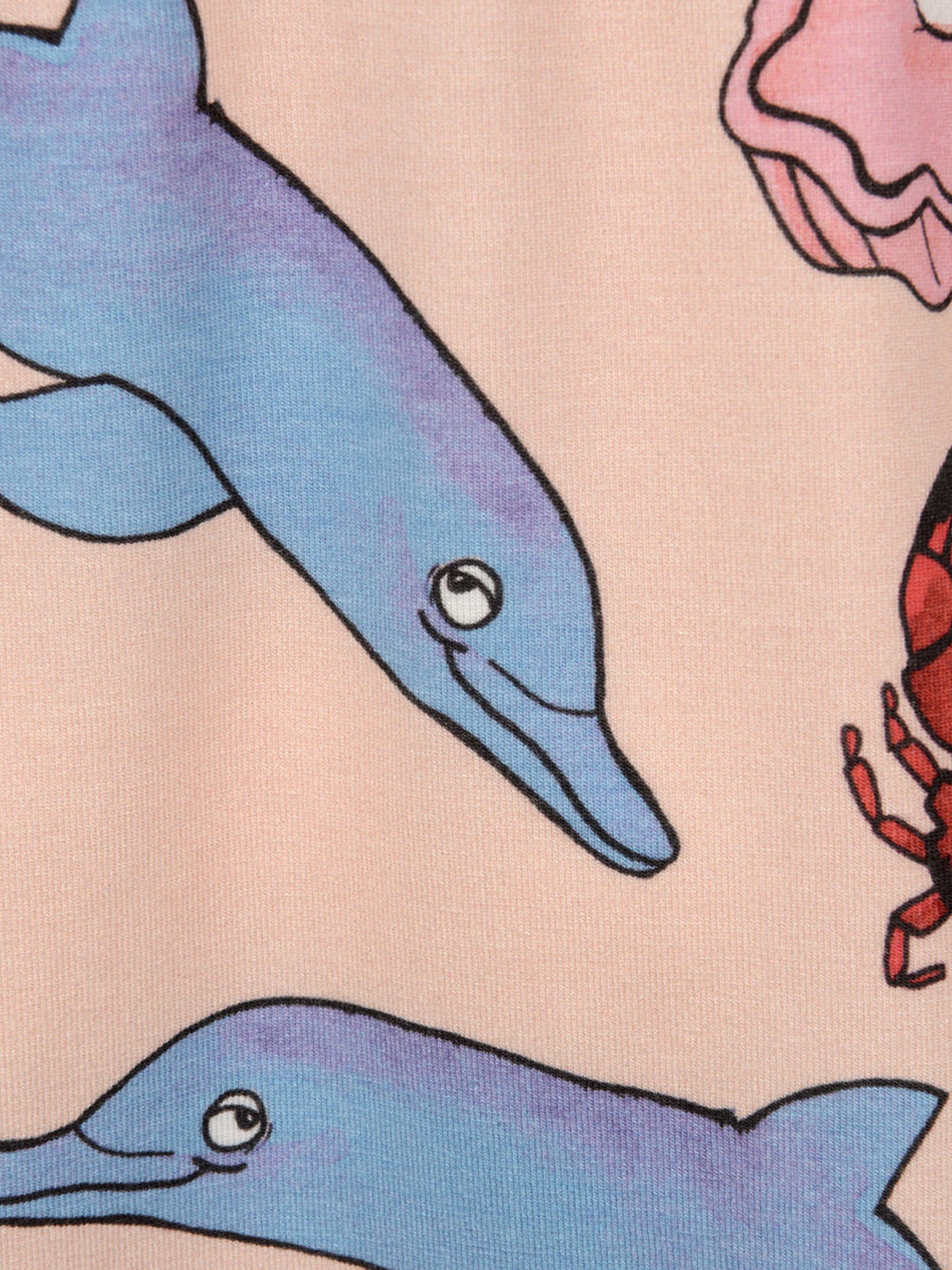 Mini Rodini Girls Pink Cotton Dolphin Print Dress With Credit Card Cheap Online