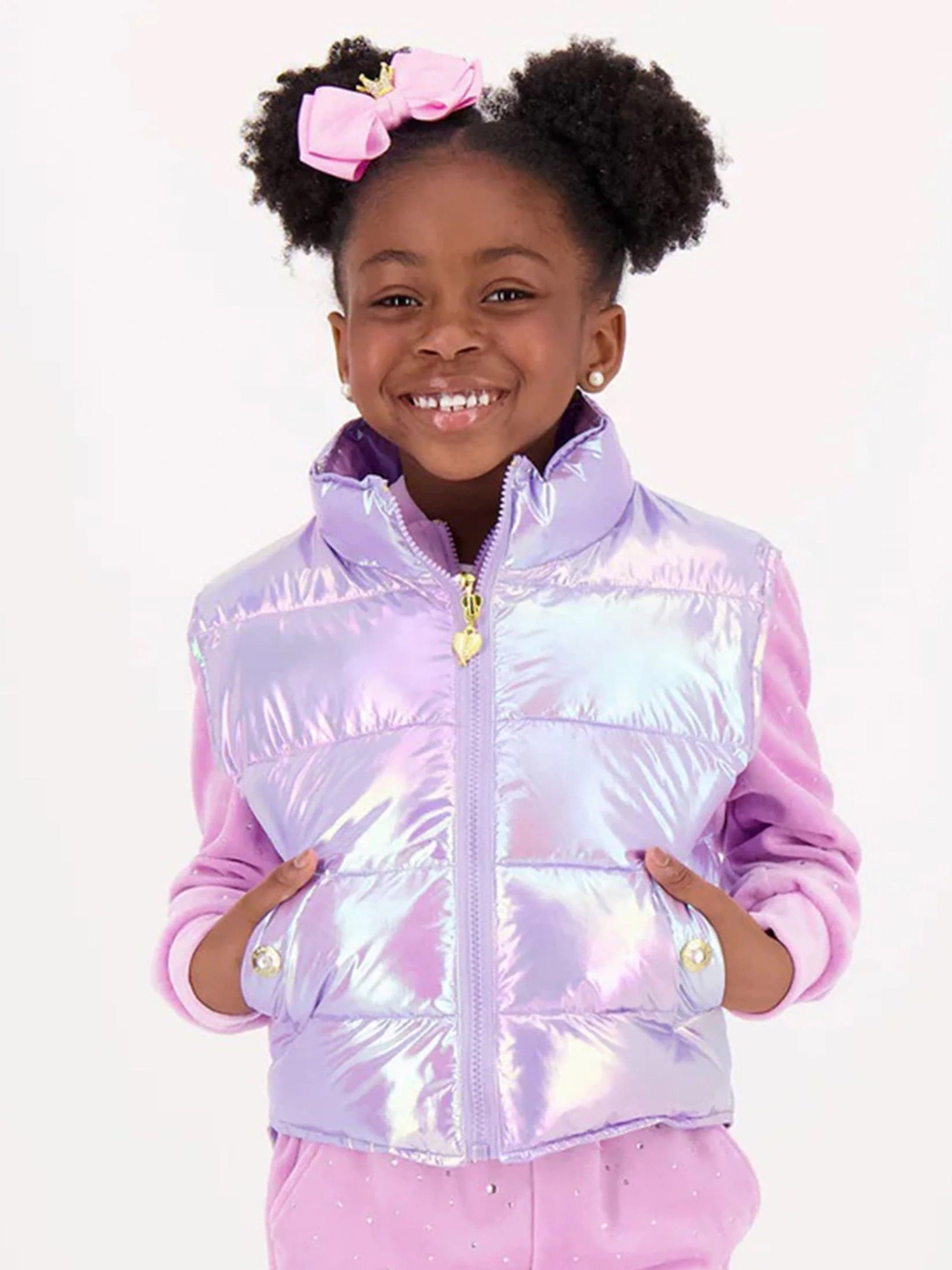 Angels Face Girls Tilda Iridescent Gilet in Pink Fast Delivery For Sale