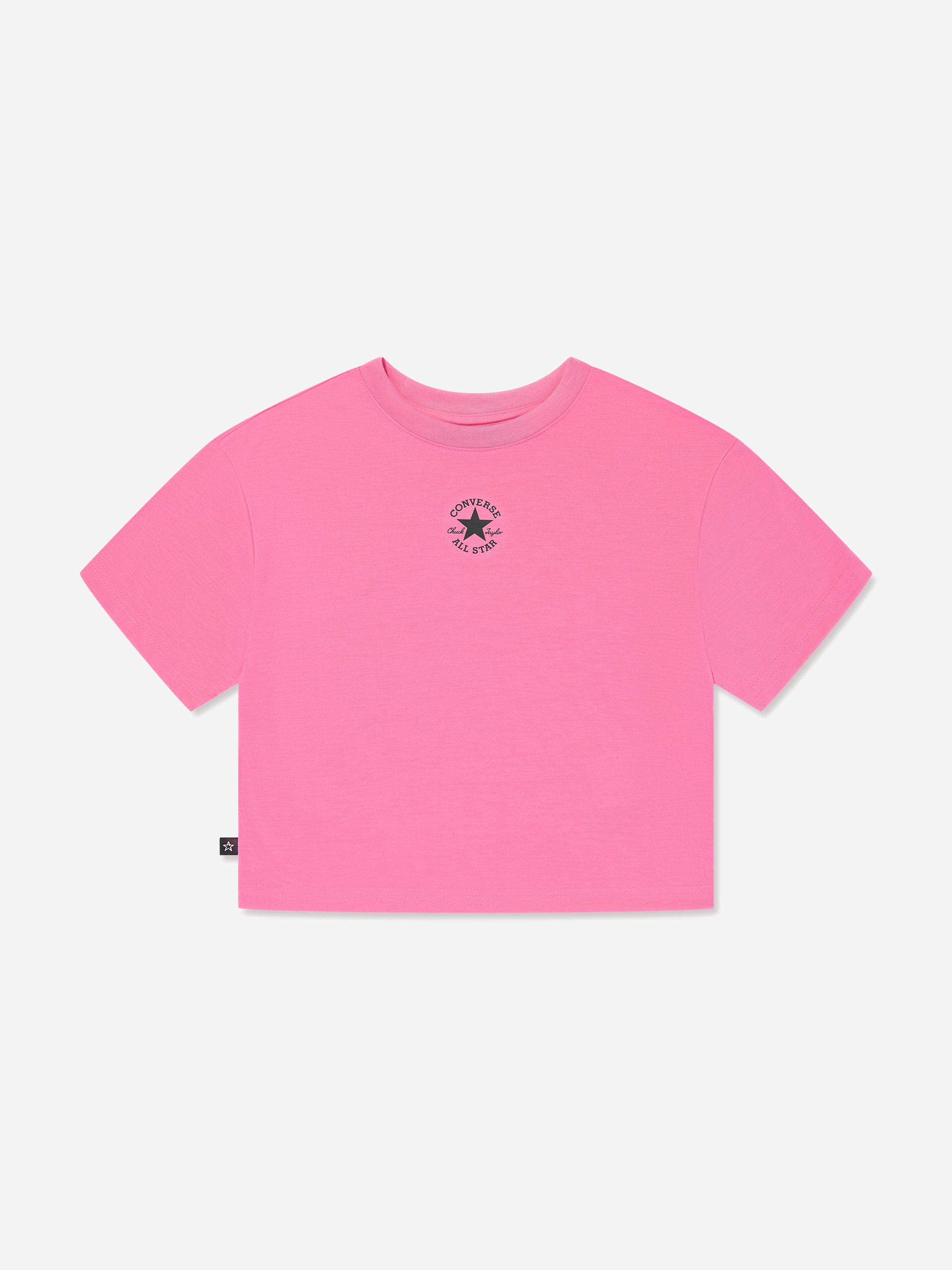 Converse Girls Chuck Patch Boxy T-Shirt in Pink Online Sale