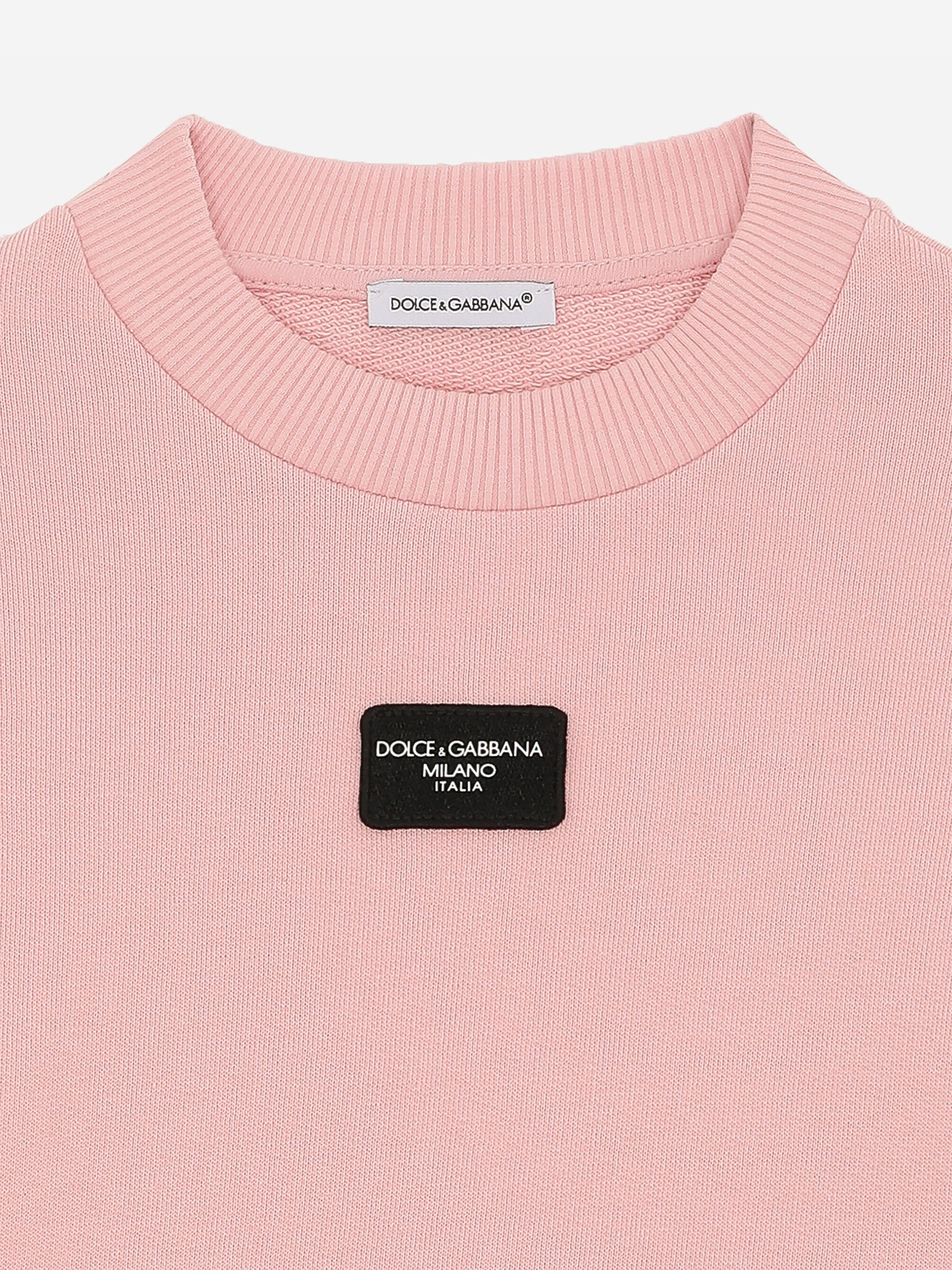 Dolce & Gabbana Girls Logo Label Sweatshirt in Pink Pick A Best Cheap Pice