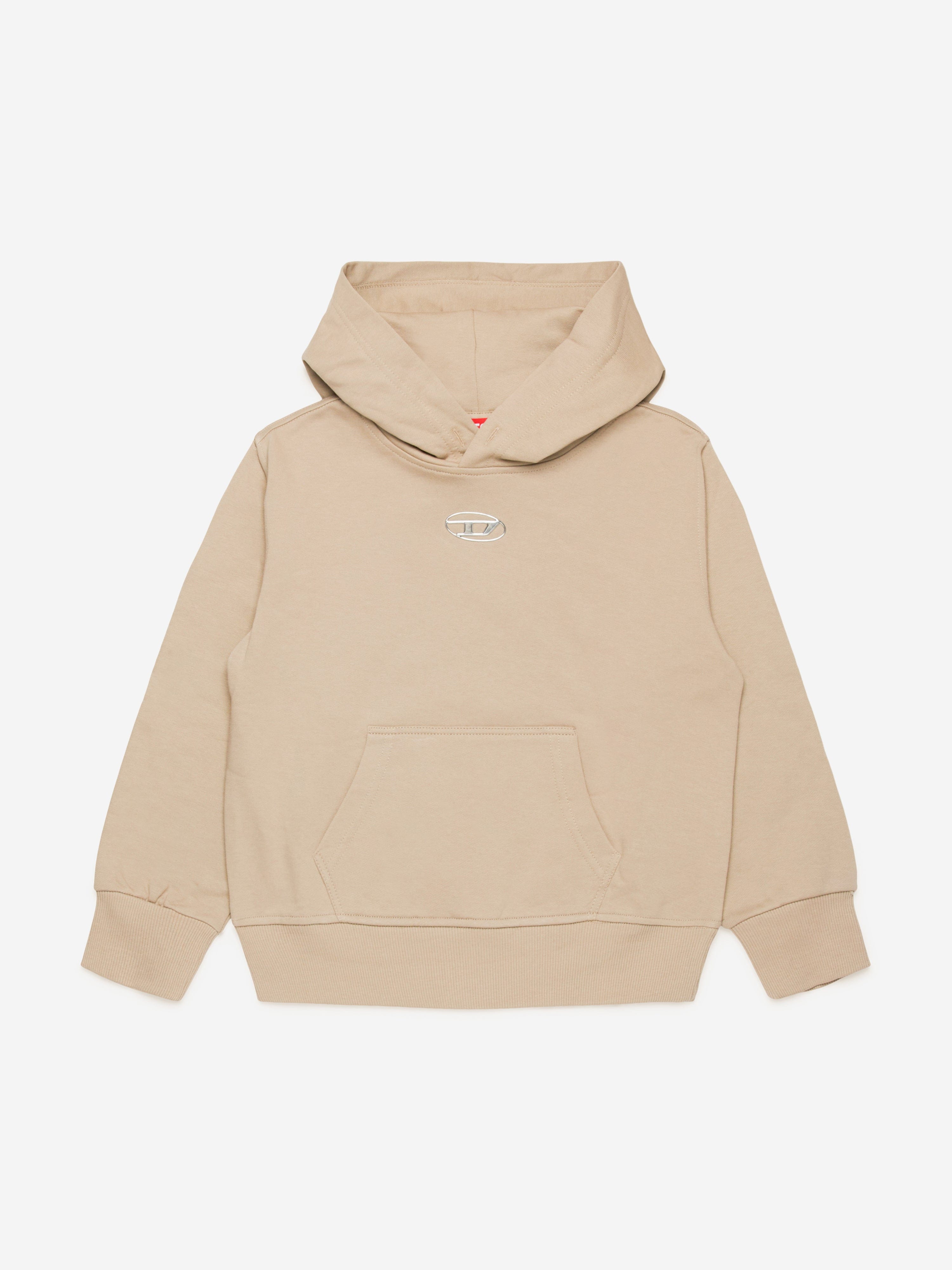 Diesel Kids Logo Hoodie in Beige Cheap Sale Professional