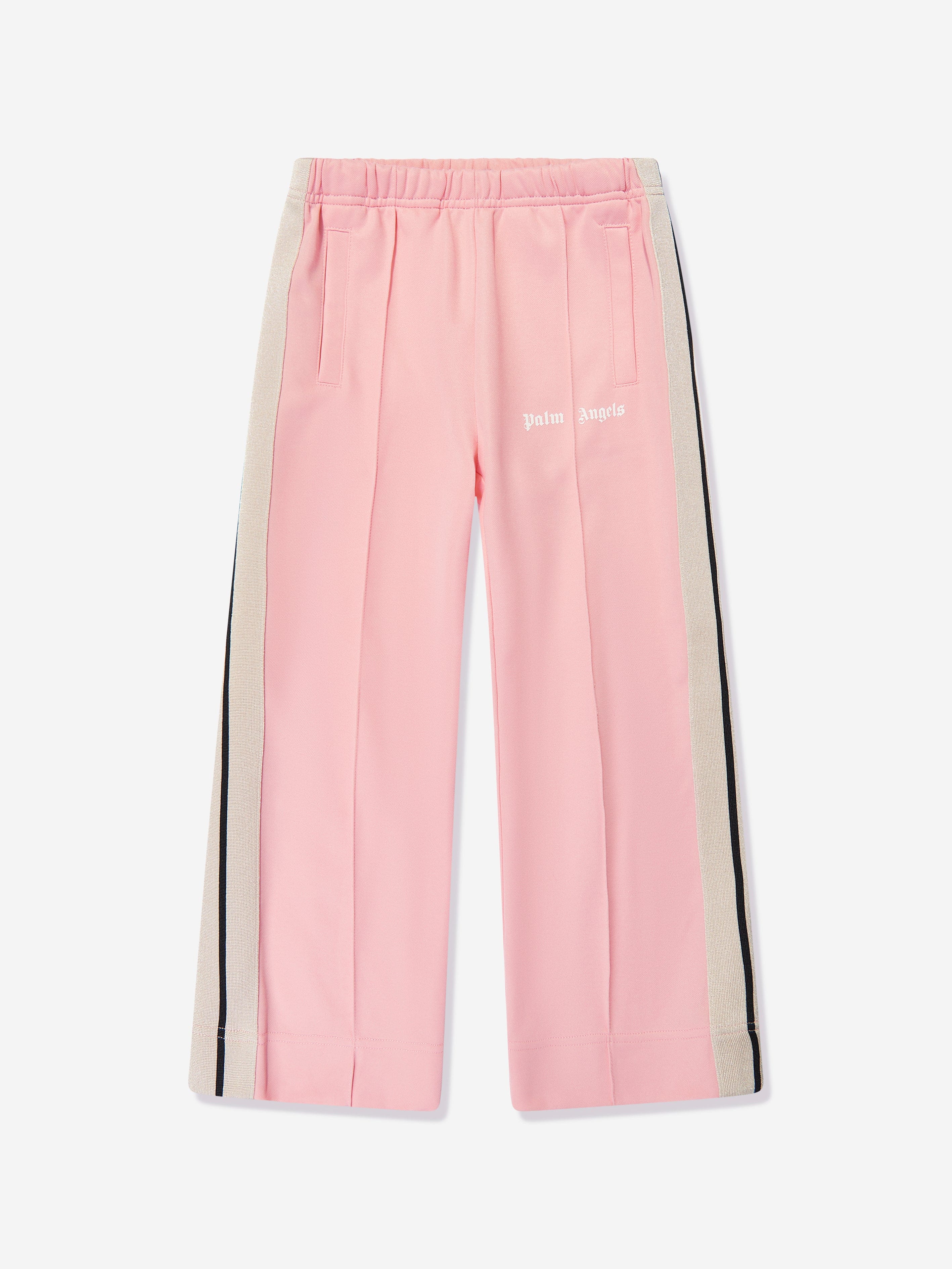 Palm Angels Girls Wide Leg Track Pants in Pink Free Shipping Fake