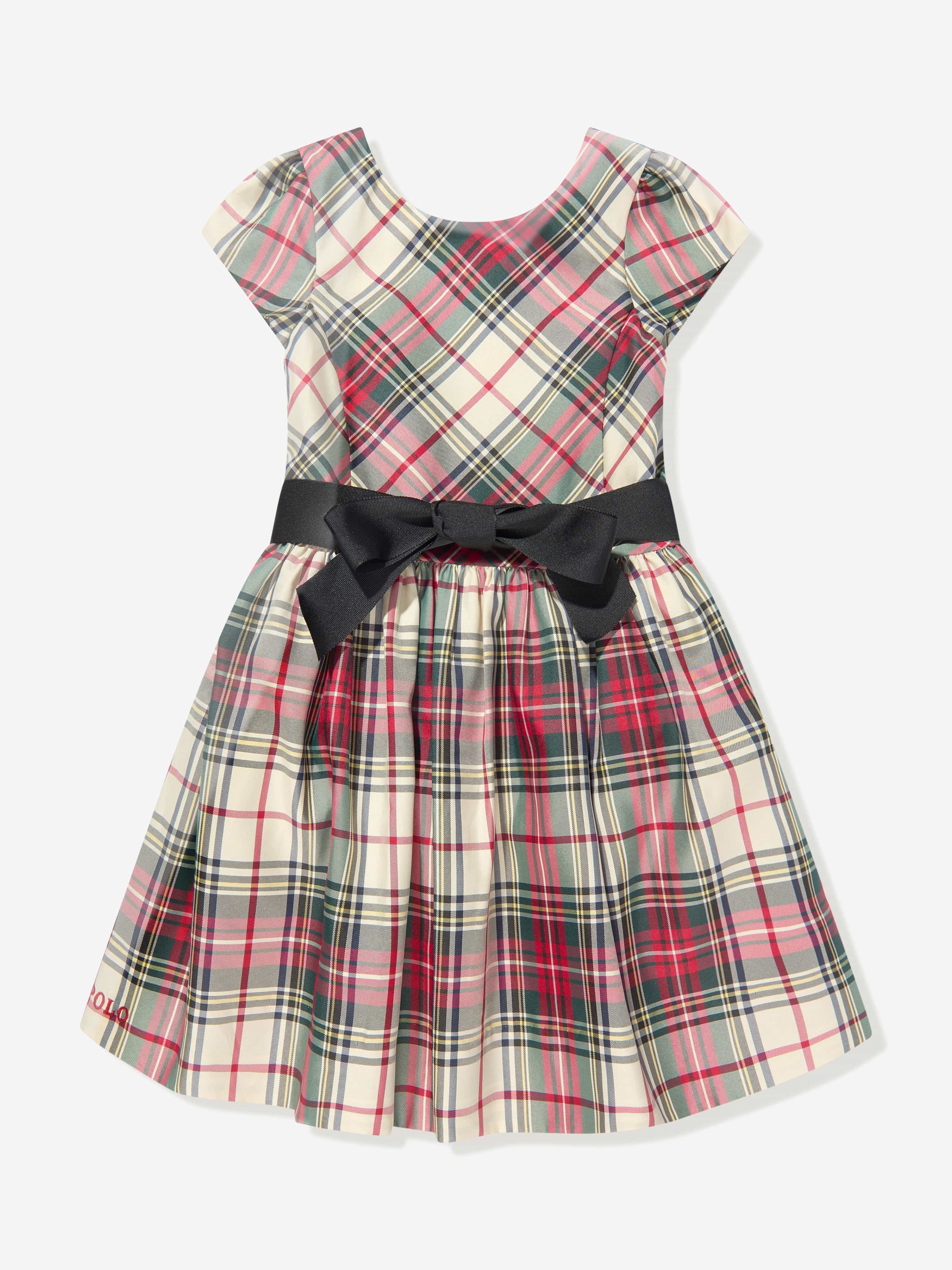Ralph Lauren Girls Plaid Taffeta Dress in Multicolour Looking For Sale Online
