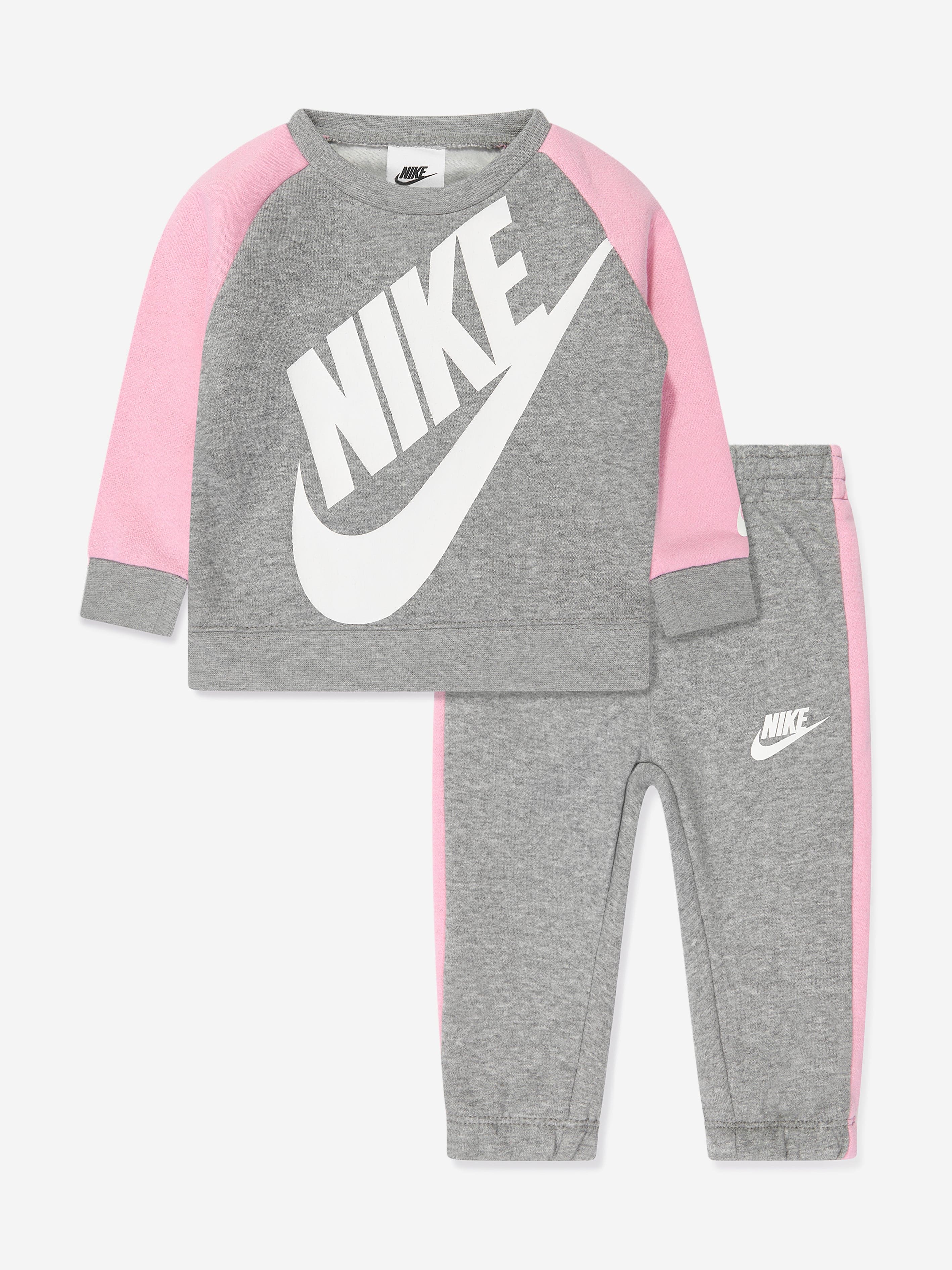 Nike Girls Oversized Futura Crew Tracksuit in Grey Cheap Genuine