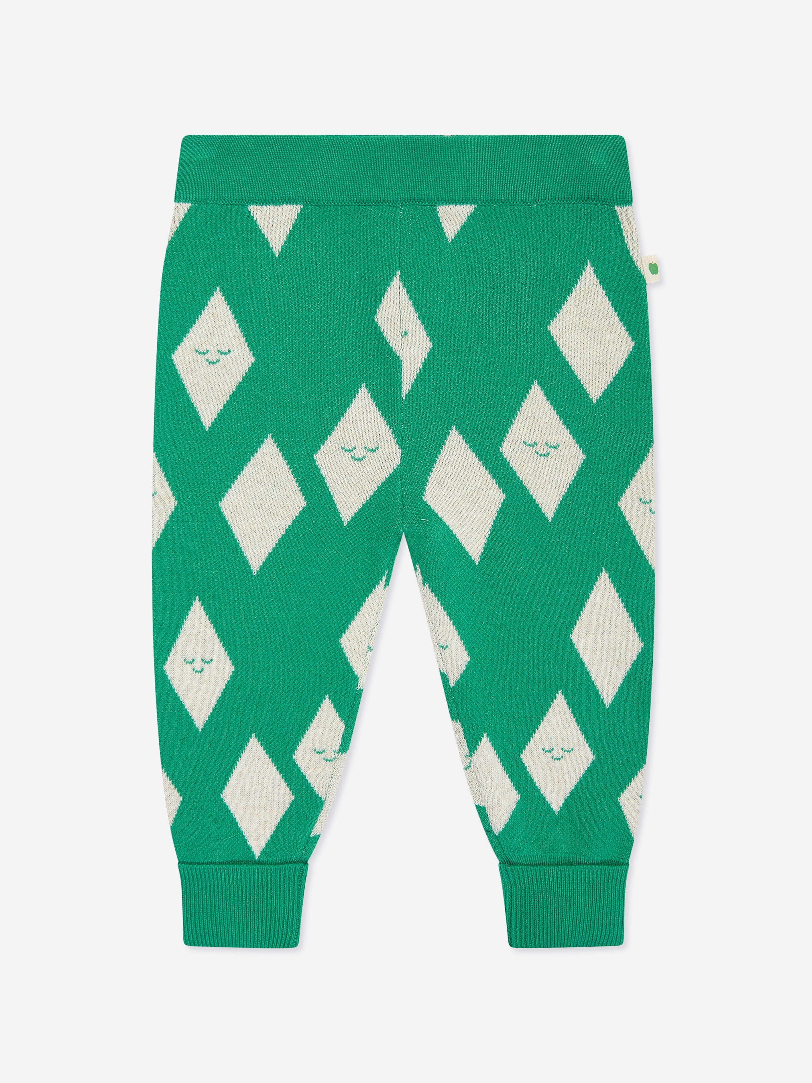 The Bonnie Mob Kids Alden Diamond Knit Joggers in Green Sale Release Dates