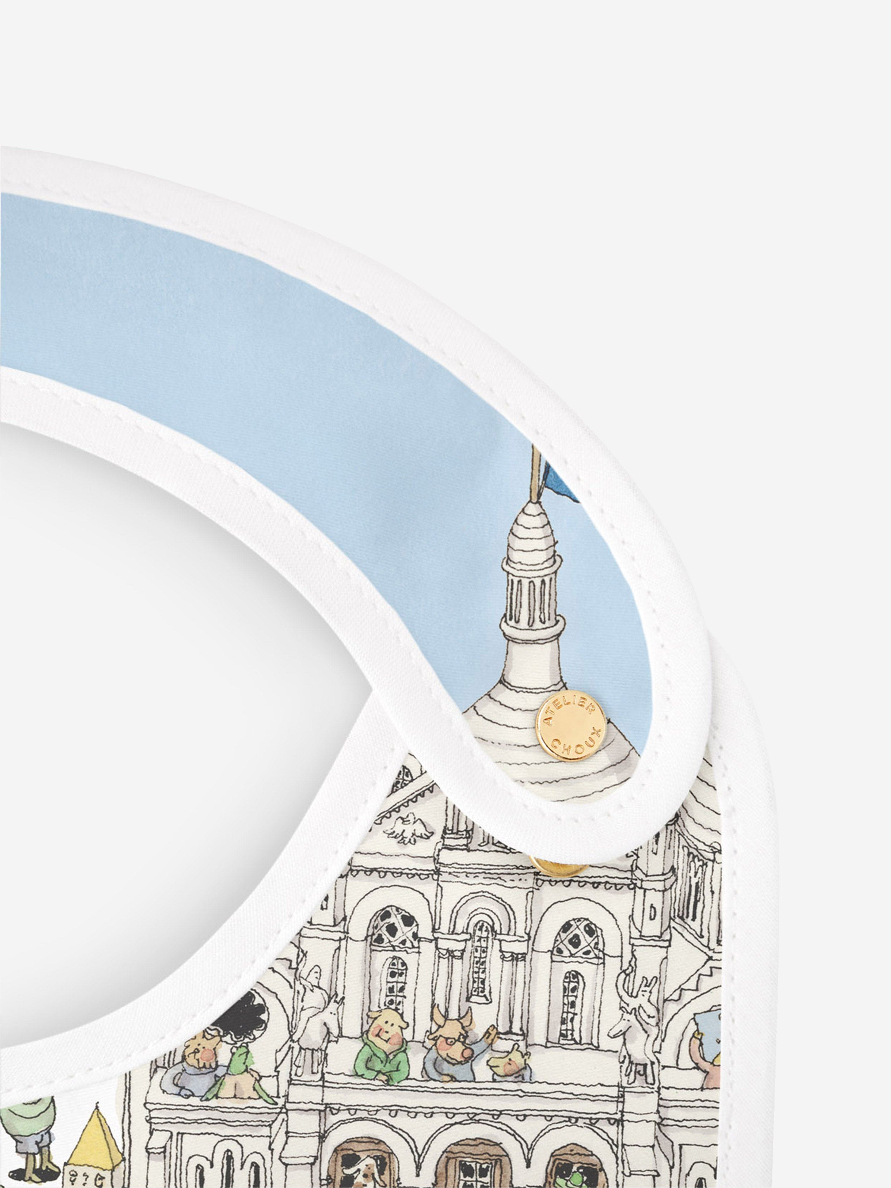 Atelier Choux Baby Satin Paris Bib in Blue Cheap Sale Reliable