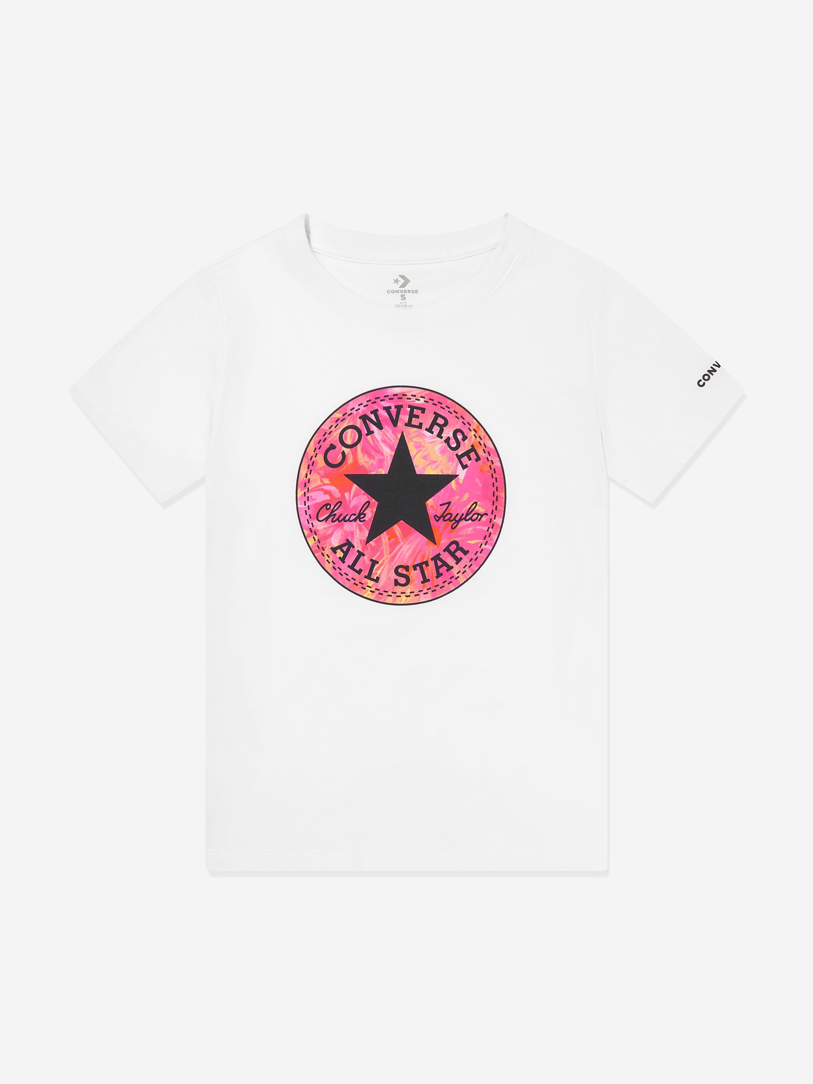Converse Girls Chuck Patch Graphic T-Shirt in White Clearance Pirce Sale
