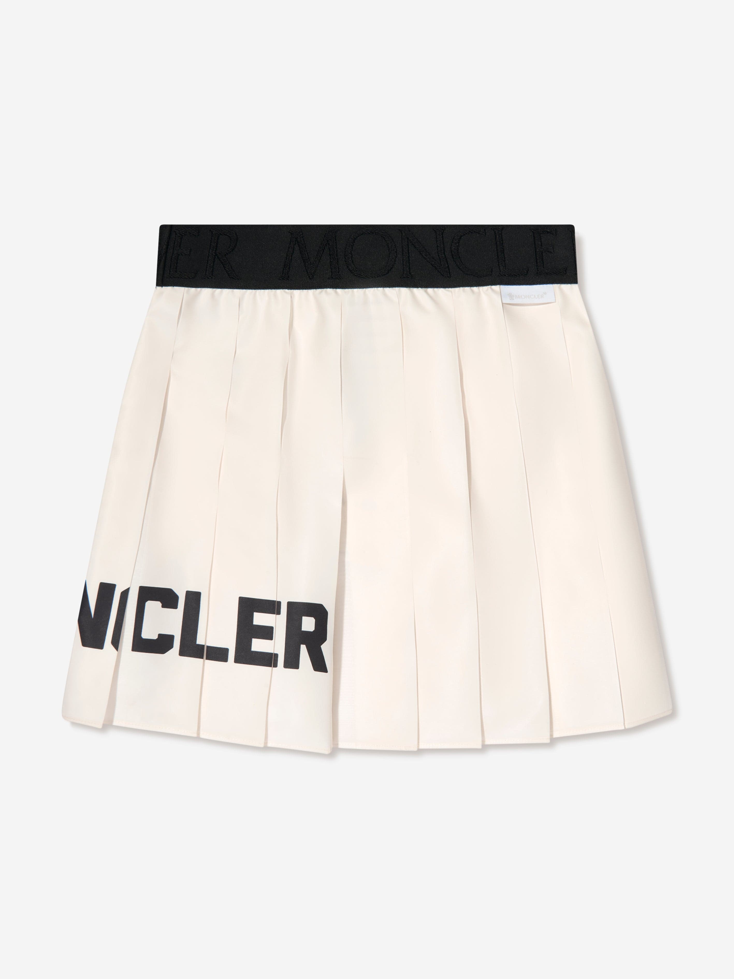 Moncler Enfant Girls Pleated Logo Skirt in Ivory Cheap Buy